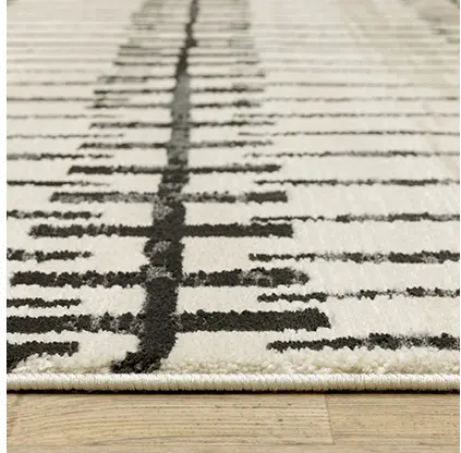 Raylan 5 x 8 Abstract Ivory Black Area Rug-4