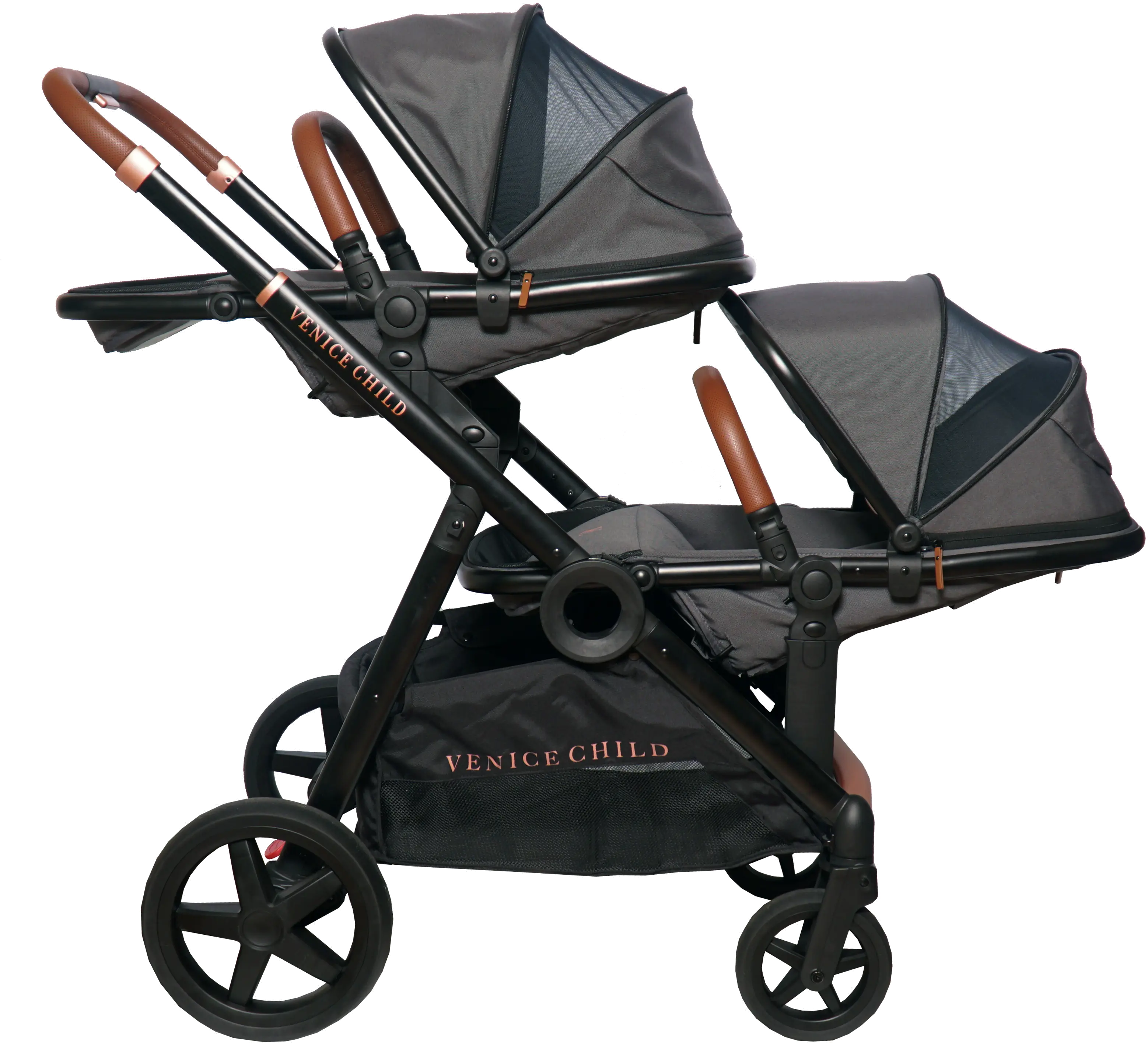VCHD-MV302-01 Venice Child Maverick Single to Double Stroller with 2nd Toddler Seat-1