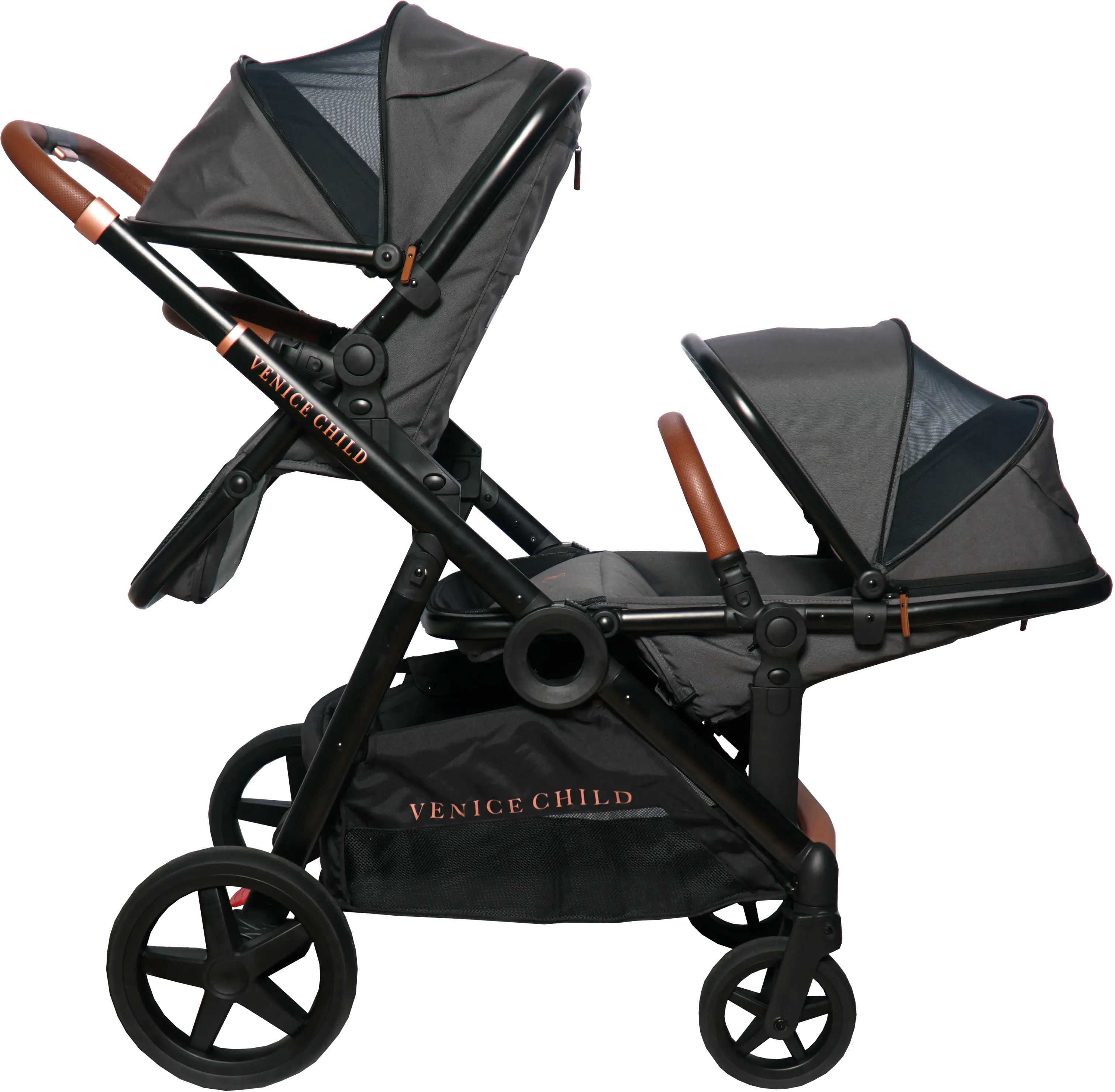 VCHD-MV302-01 Venice Child Maverick Single to Double Stroller with 2nd Toddler Seat-2