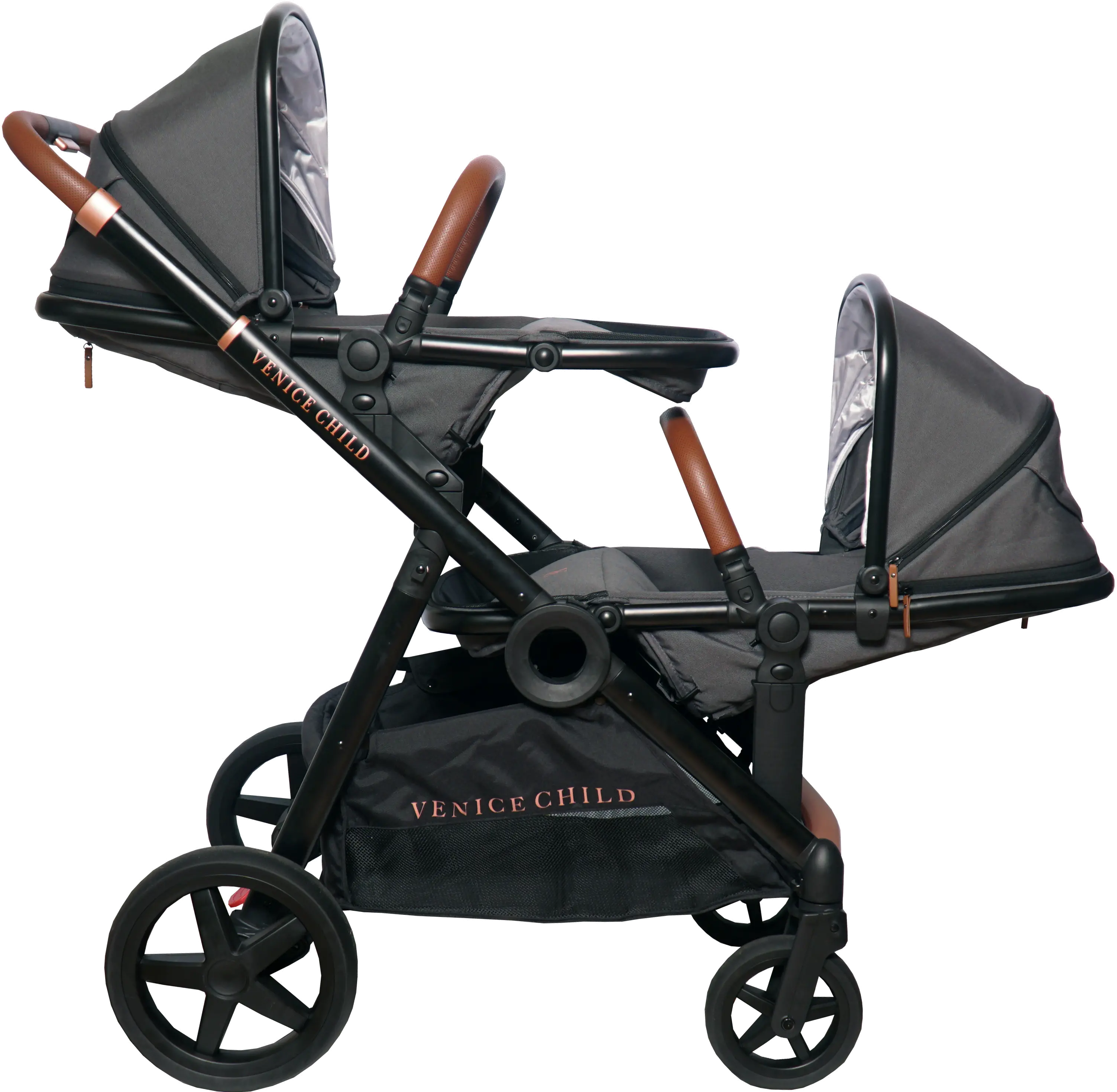 VCHD-MV302-01 Venice Child Maverick Single to Double Stroller with 2nd Toddler Seat-3
