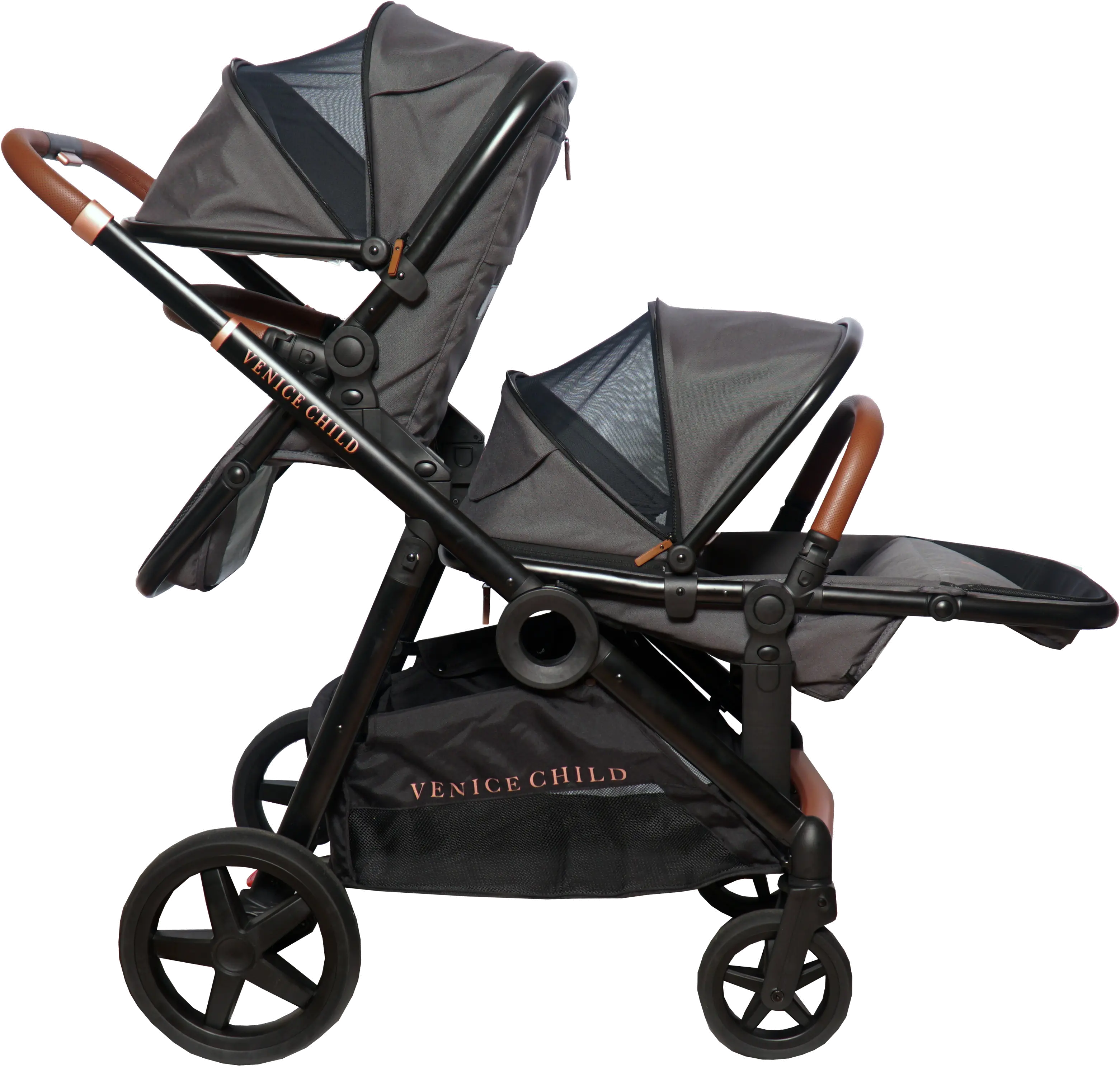 VCHD-MV302-01 Venice Child Maverick Single to Double Stroller with 2nd Toddler Seat-4