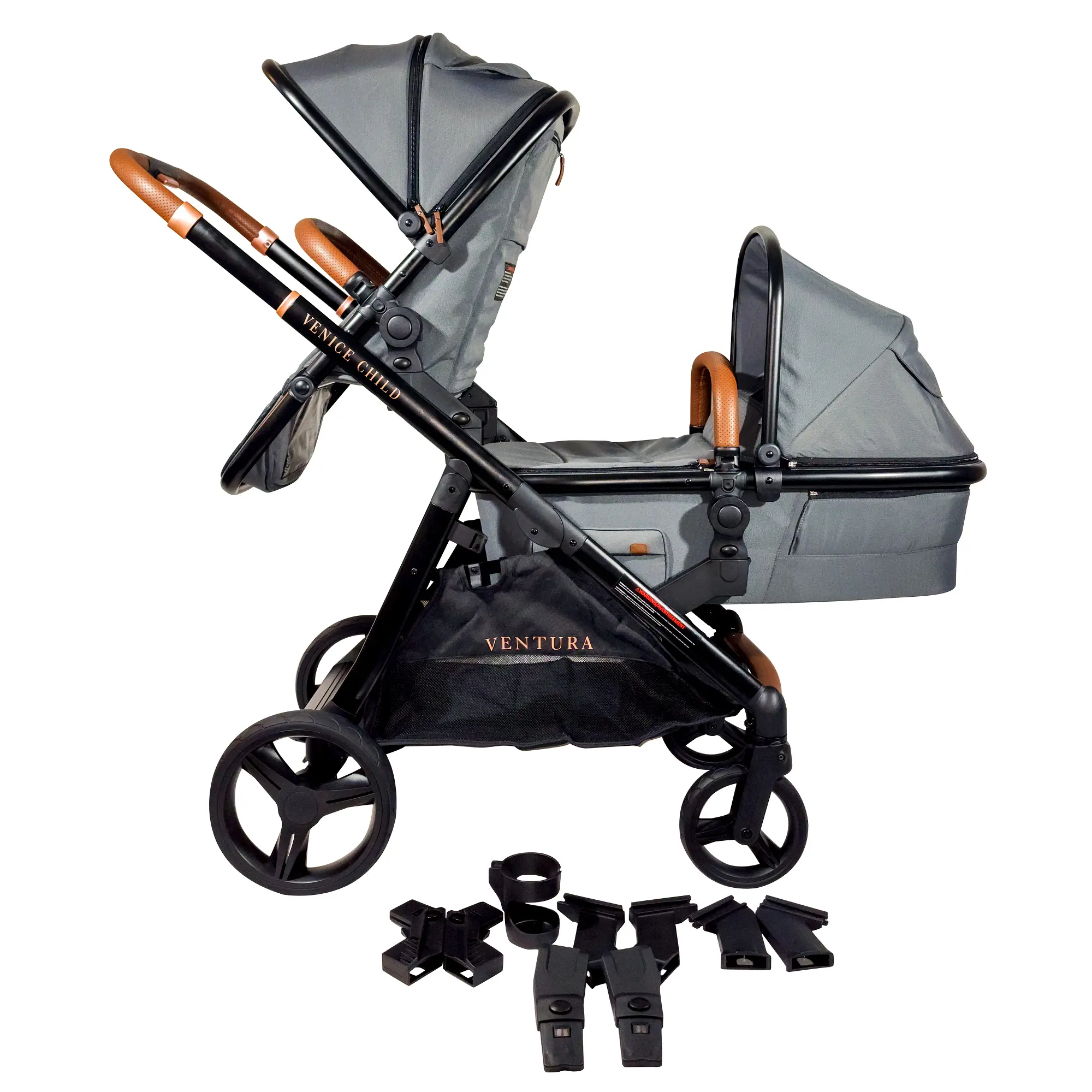 Venice Child Ventura Single to Double Stroller with Bassinet | RC