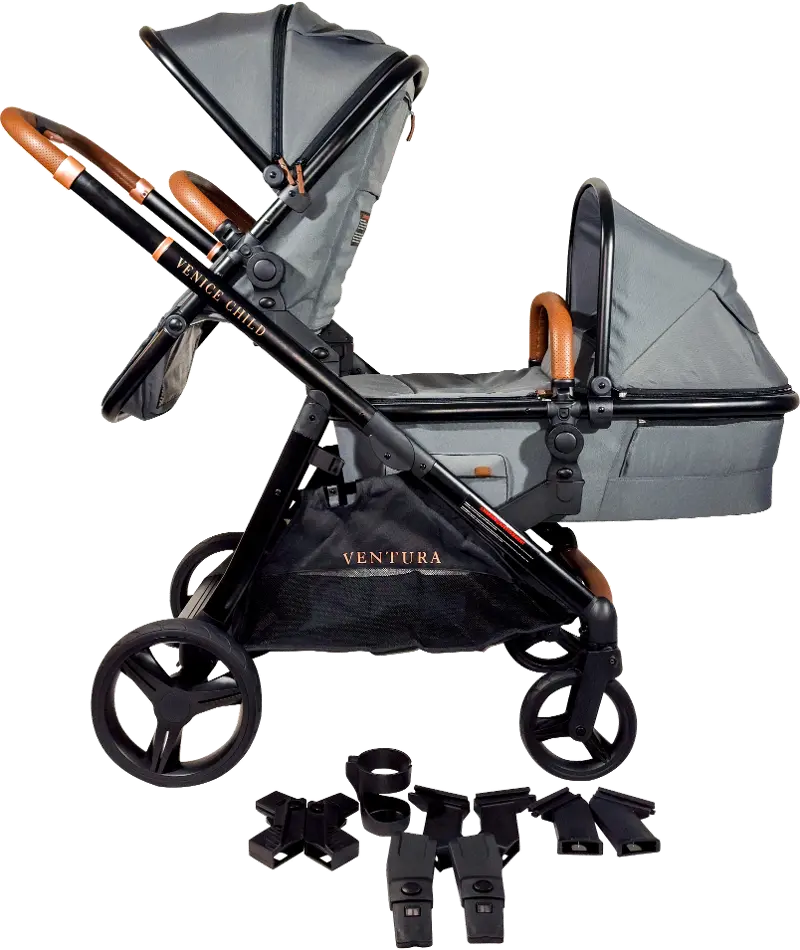 Venice Child Ventura Single to Double Stroller with Bassinet