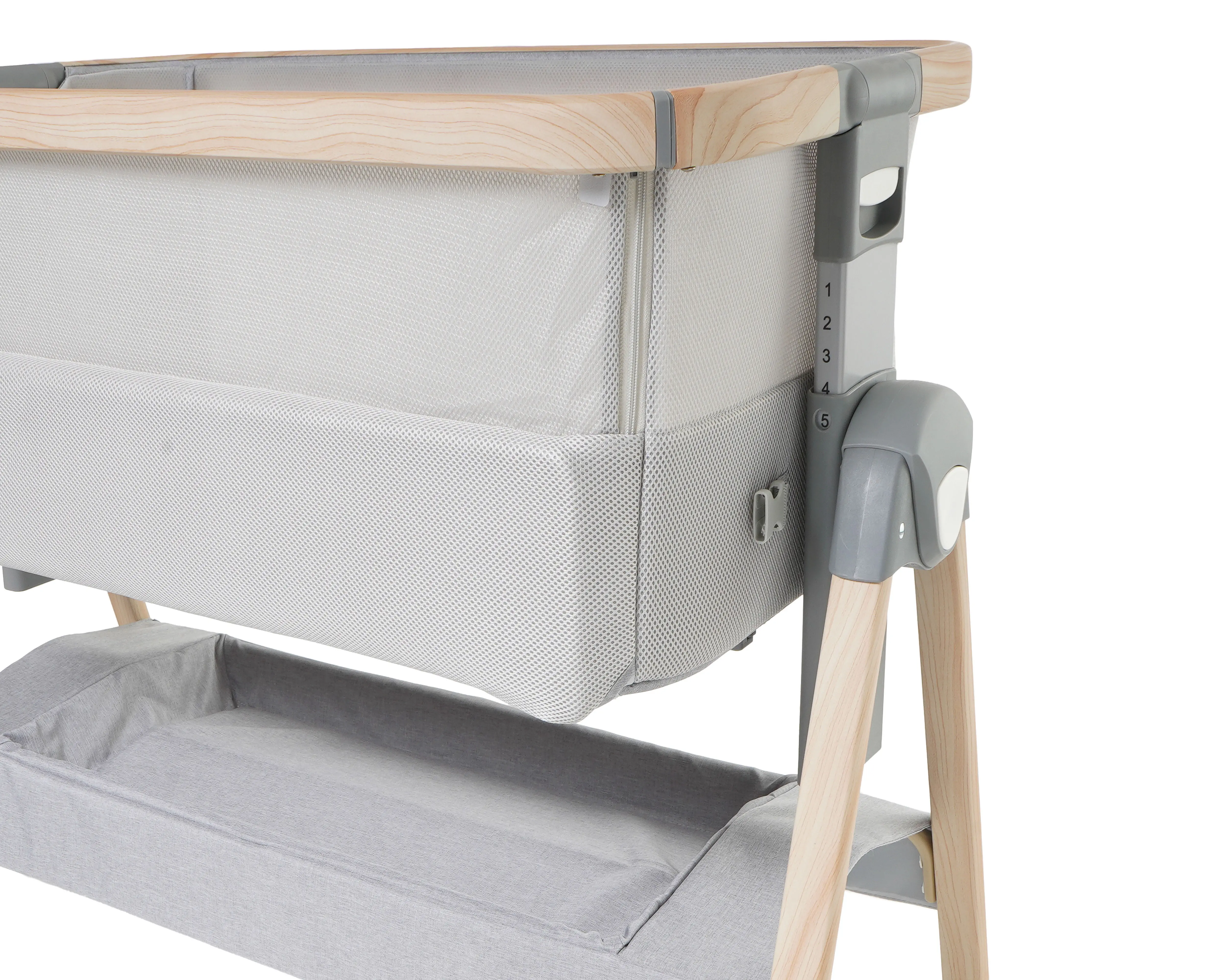 VCHD-CD02W-01 Venice Child California Dreaming Gray Wood Bedside Bassinet-12