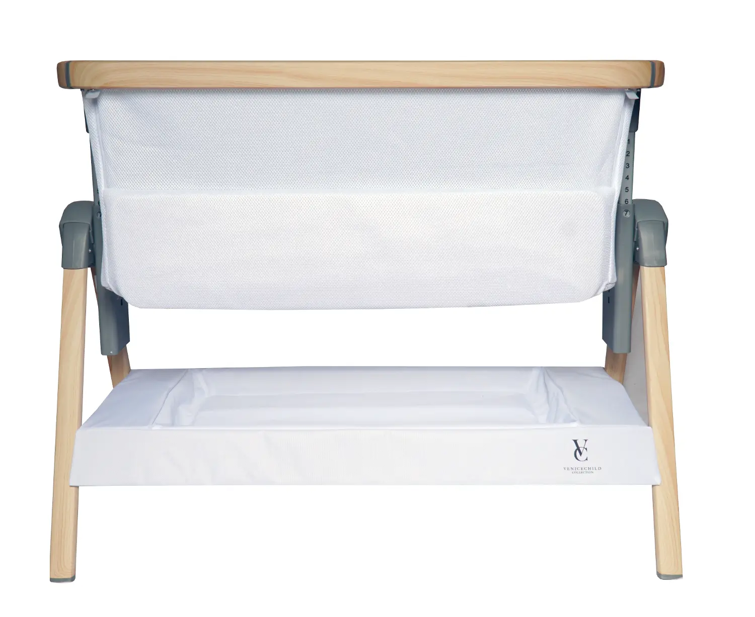 VCHD-CD01W-01 Venice Child California Dreaming White Wood Bedside Bassinet-1