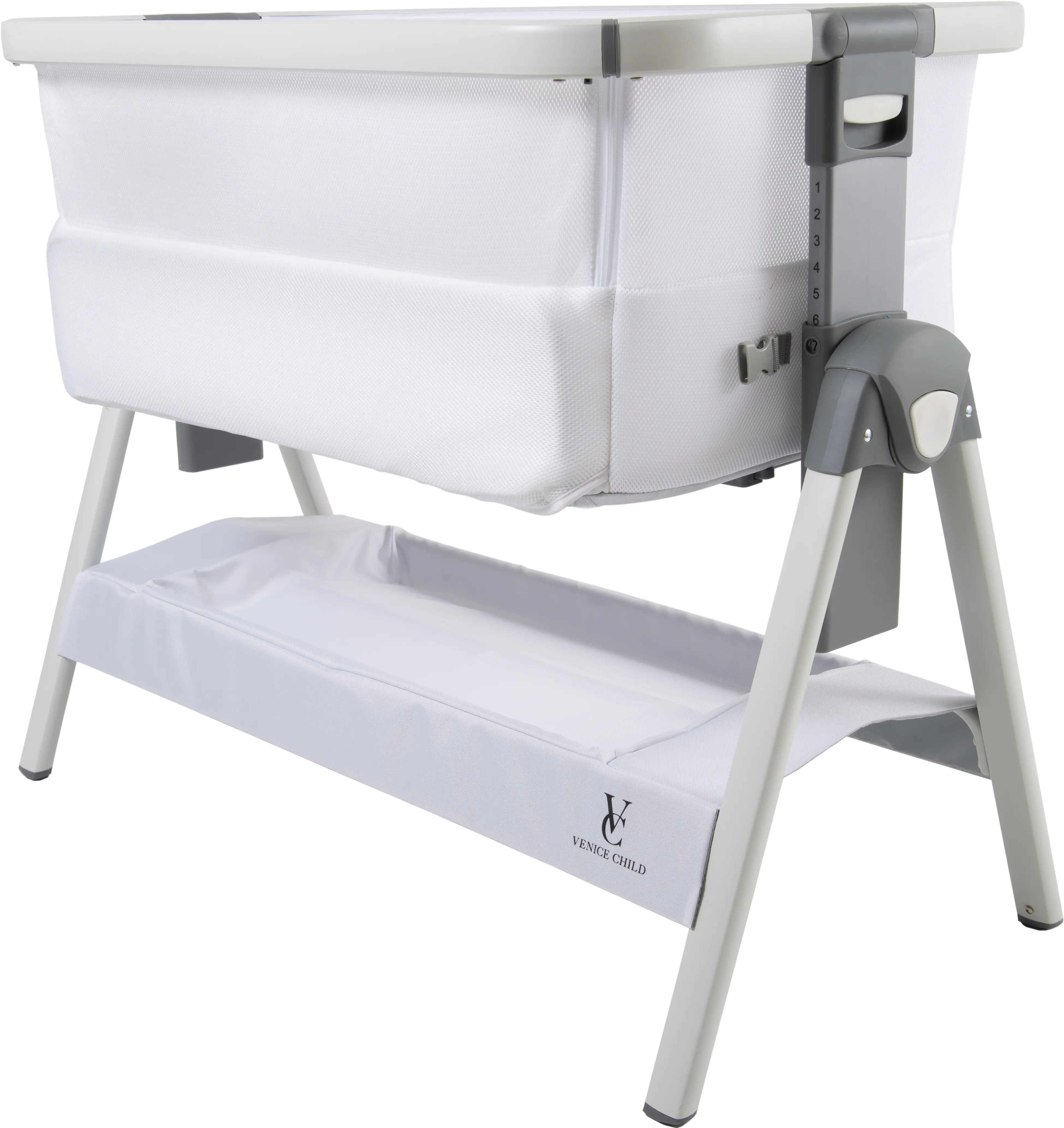 VCHD-CD01-01 Venice Child California Dreaming White Bedside Bassinet-2