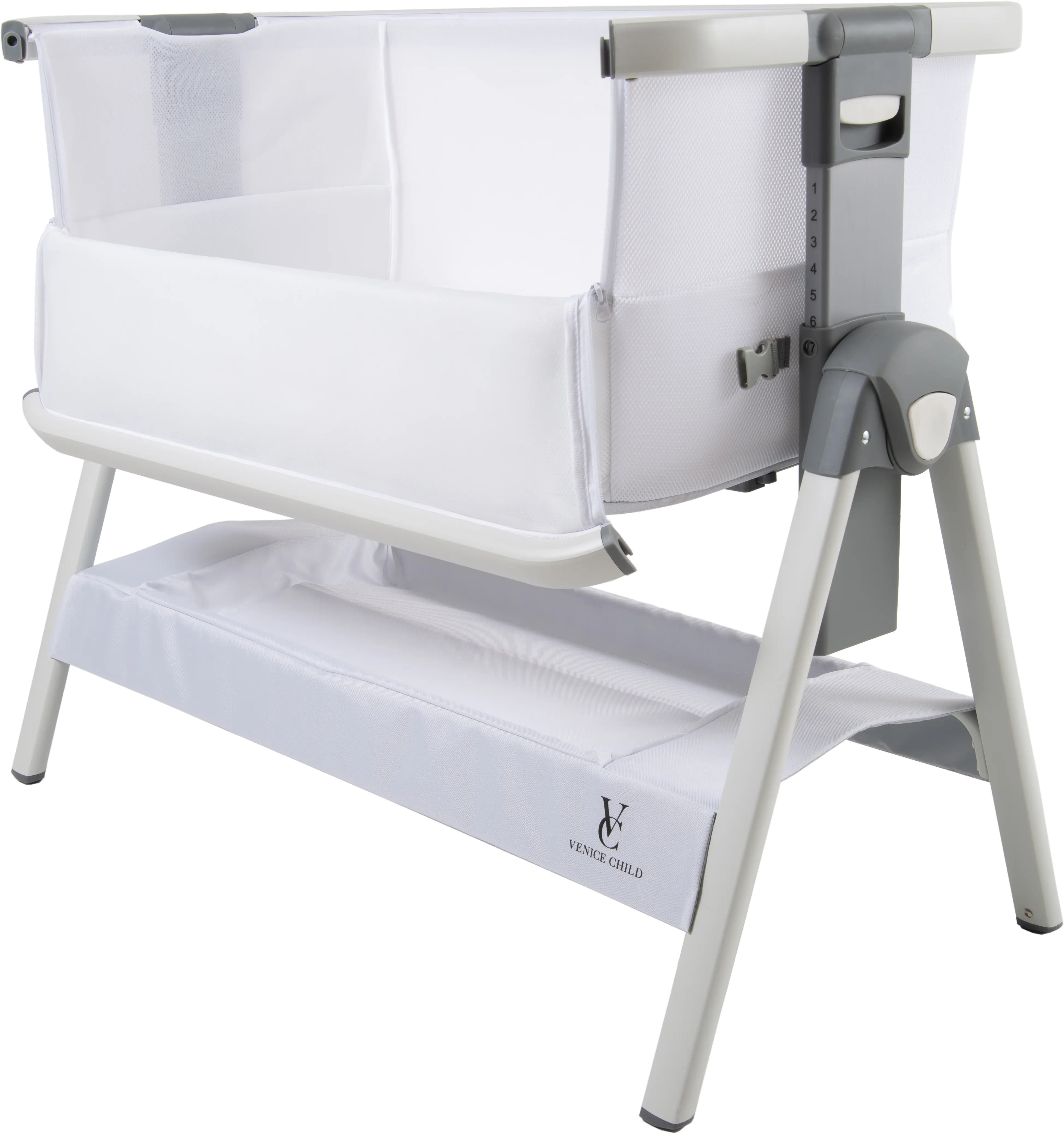 VCHD-CD01-01 Venice Child California Dreaming White Bedside Bassinet-3