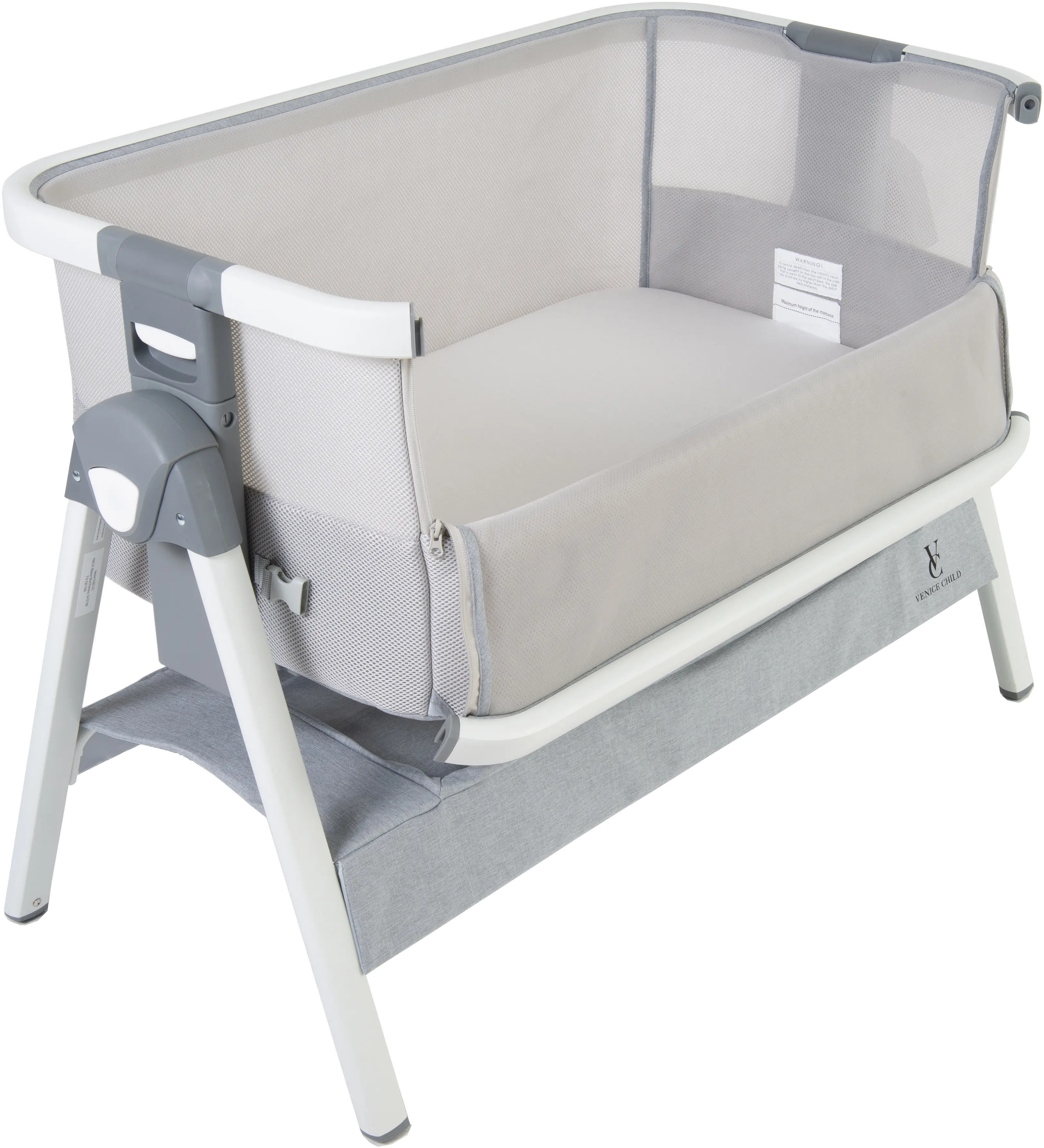 VCHD-CD02-01 Venice Child California Dreaming Gray Bedside Bassinet-5