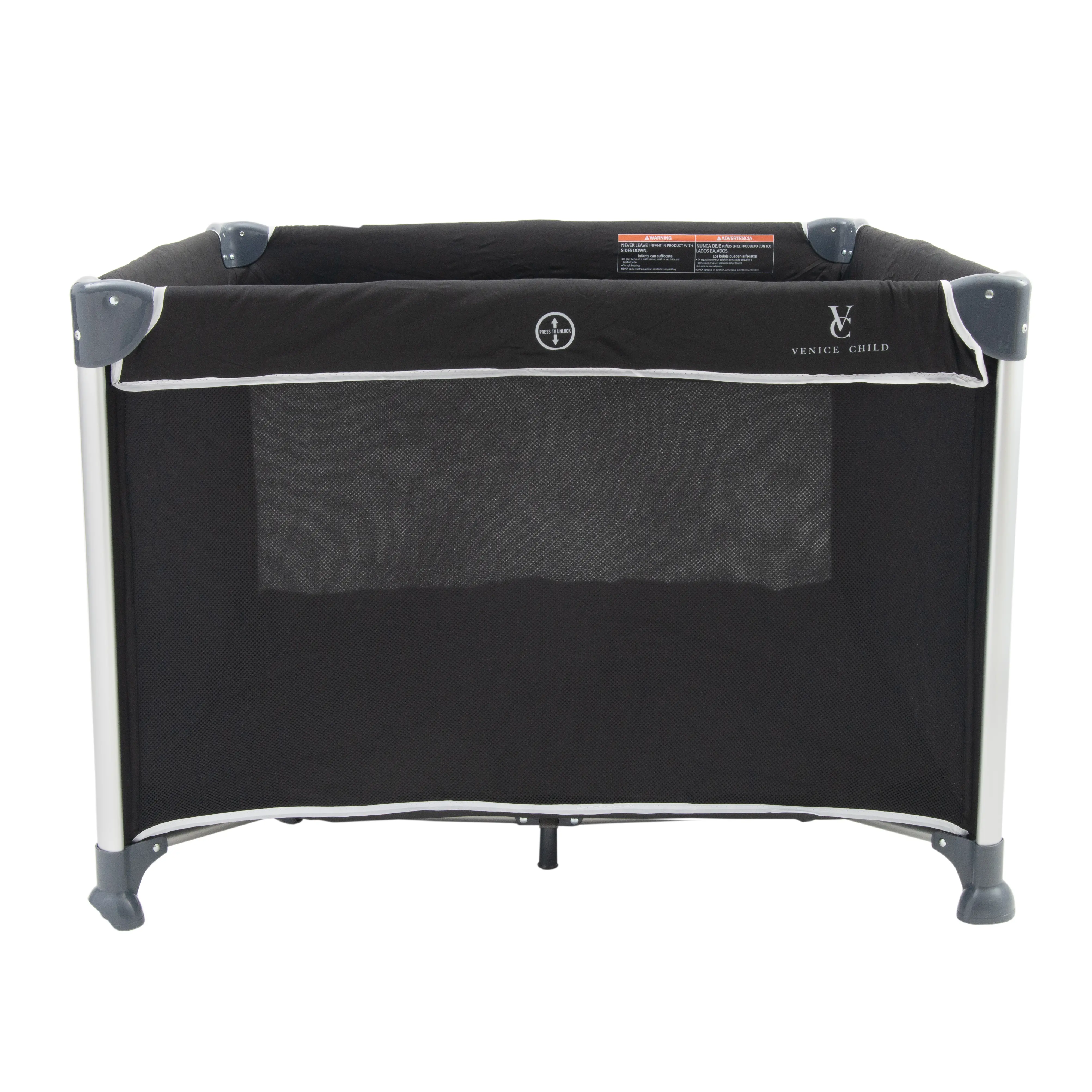 VCHD-DD03-01 Venice Child DayDreamer Black Portable Playard-1