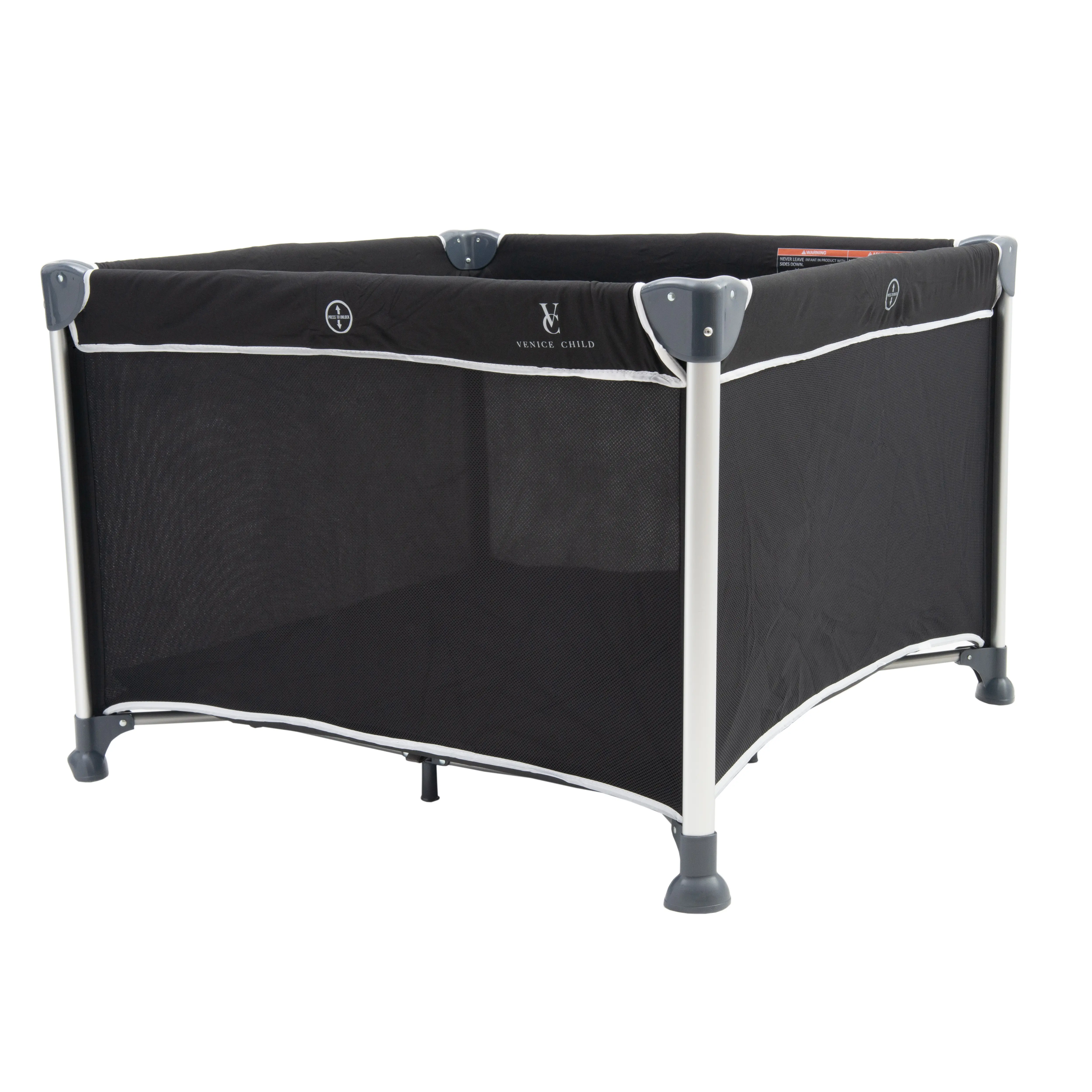 VCHD-DD03-01 Venice Child DayDreamer Black Portable Playard-2