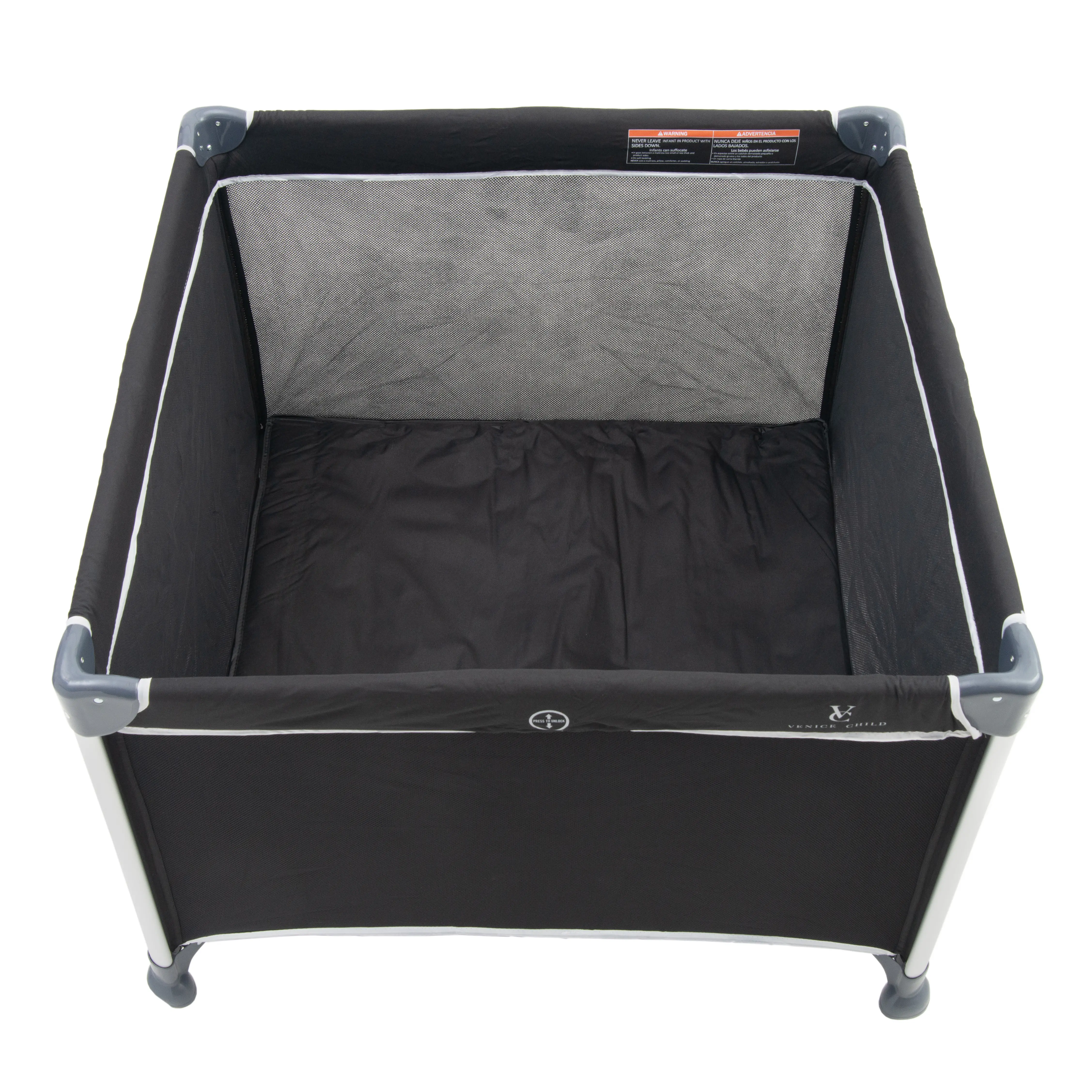 VCHD-DD03-01 Venice Child DayDreamer Black Portable Playard-4