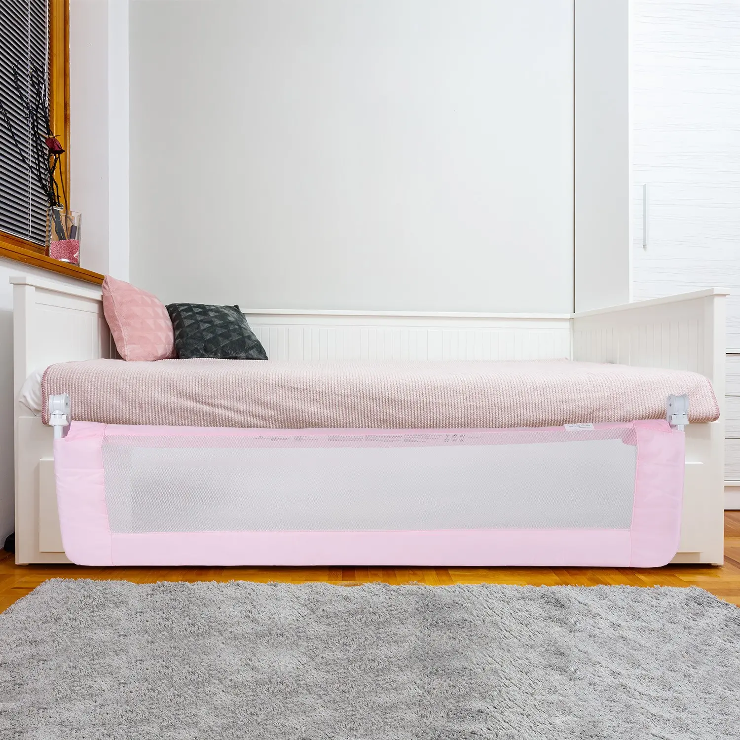 VCHD-DC05-04 Venice Child DreamCatcher Pink Toddler Bed Guard Rail-2