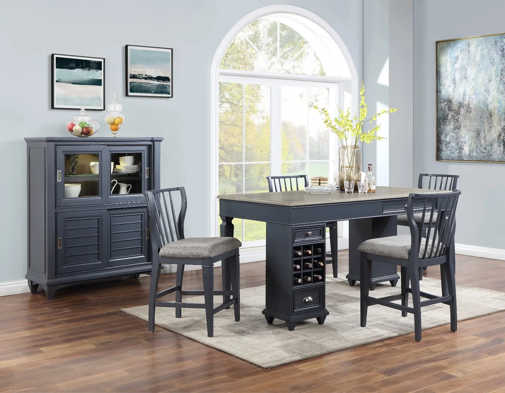 Vista Azul Graphite Gray Counter Height Dining Table-4