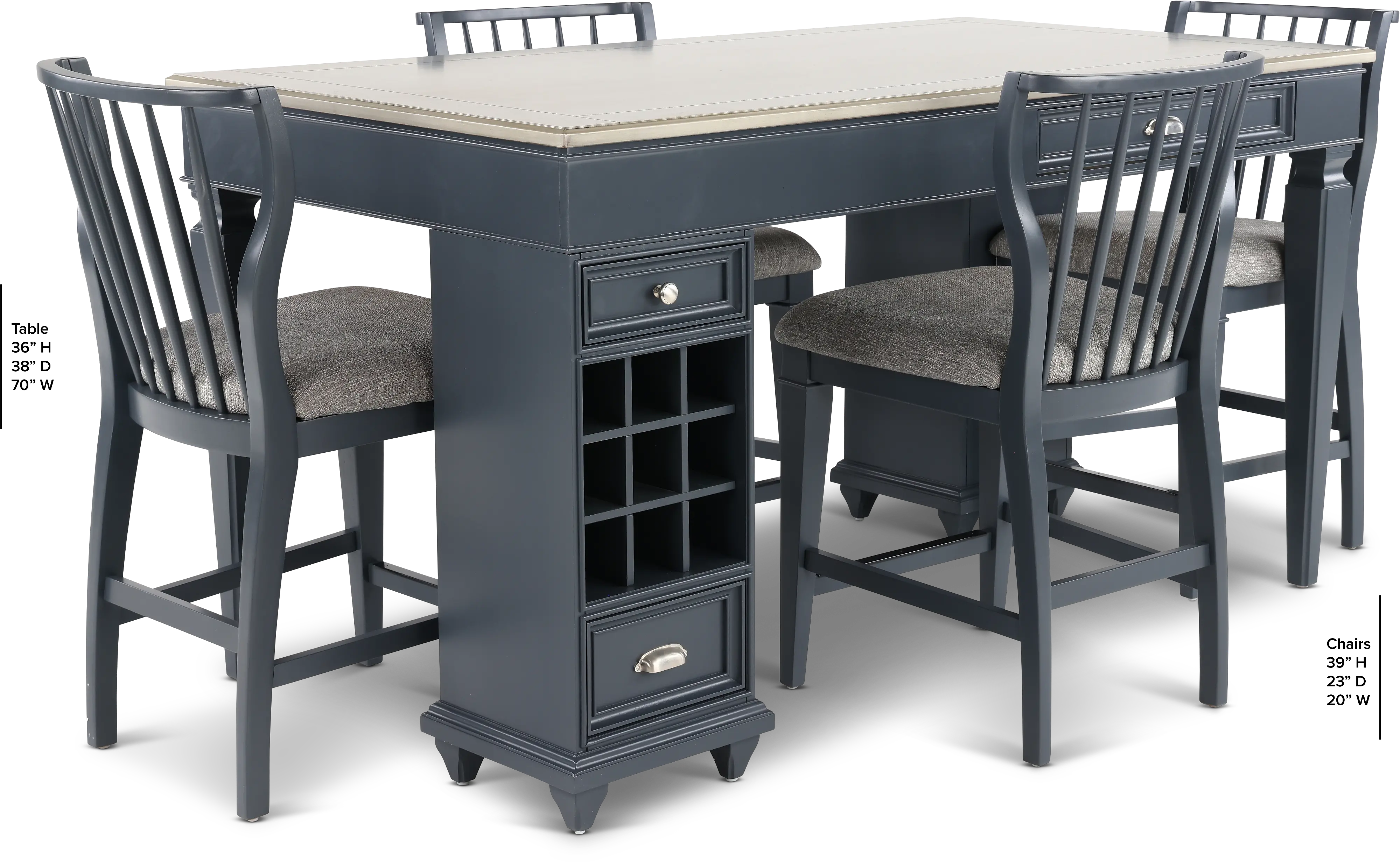 Vista Azul Graphite Gray 5 Piece Counter Height Dining Set-3