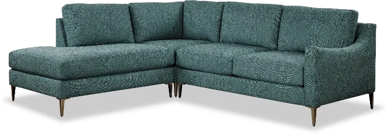 Design Lab Mostny Teal 3 Piece Sectional