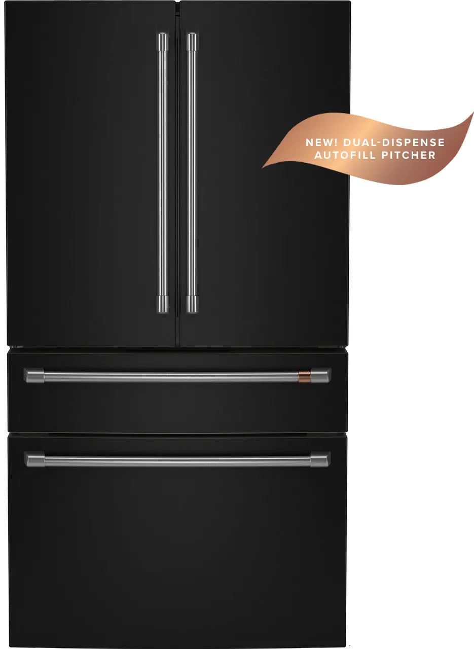 CGE29DP3TD1 Ge Cafe Smart 4-Door French Door Refrigerator - Matte Black-1