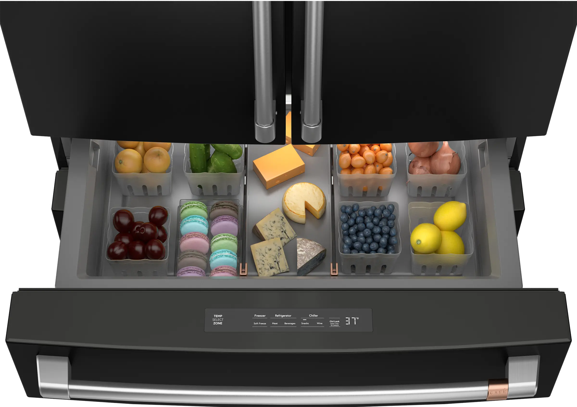 CGE29DP3TD1 Ge Cafe Smart 4-Door French Door Refrigerator - Matte Black-10