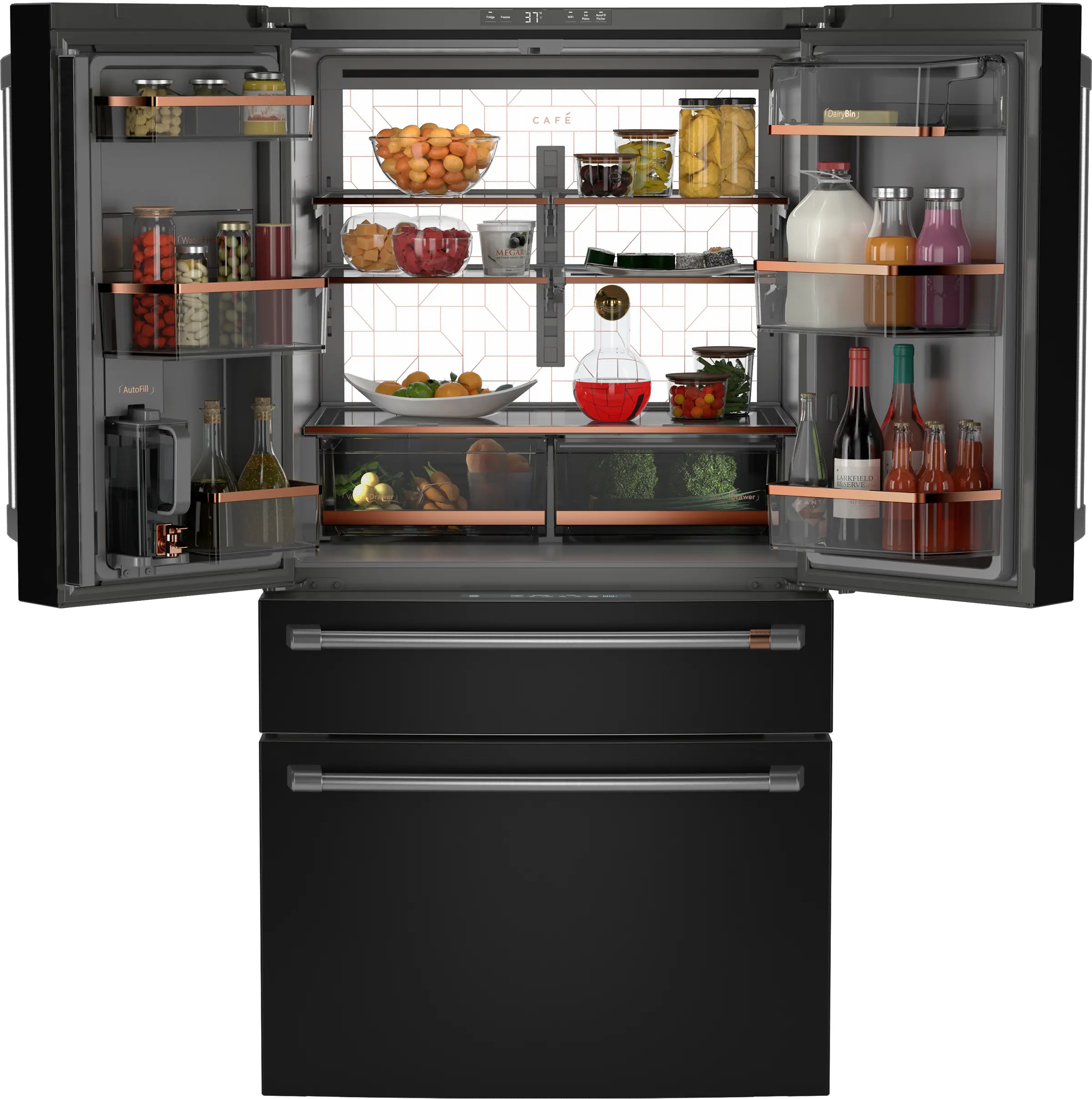 CGE29DP3TD1 Ge Cafe Smart 4-Door French Door Refrigerator - Matte Black-4