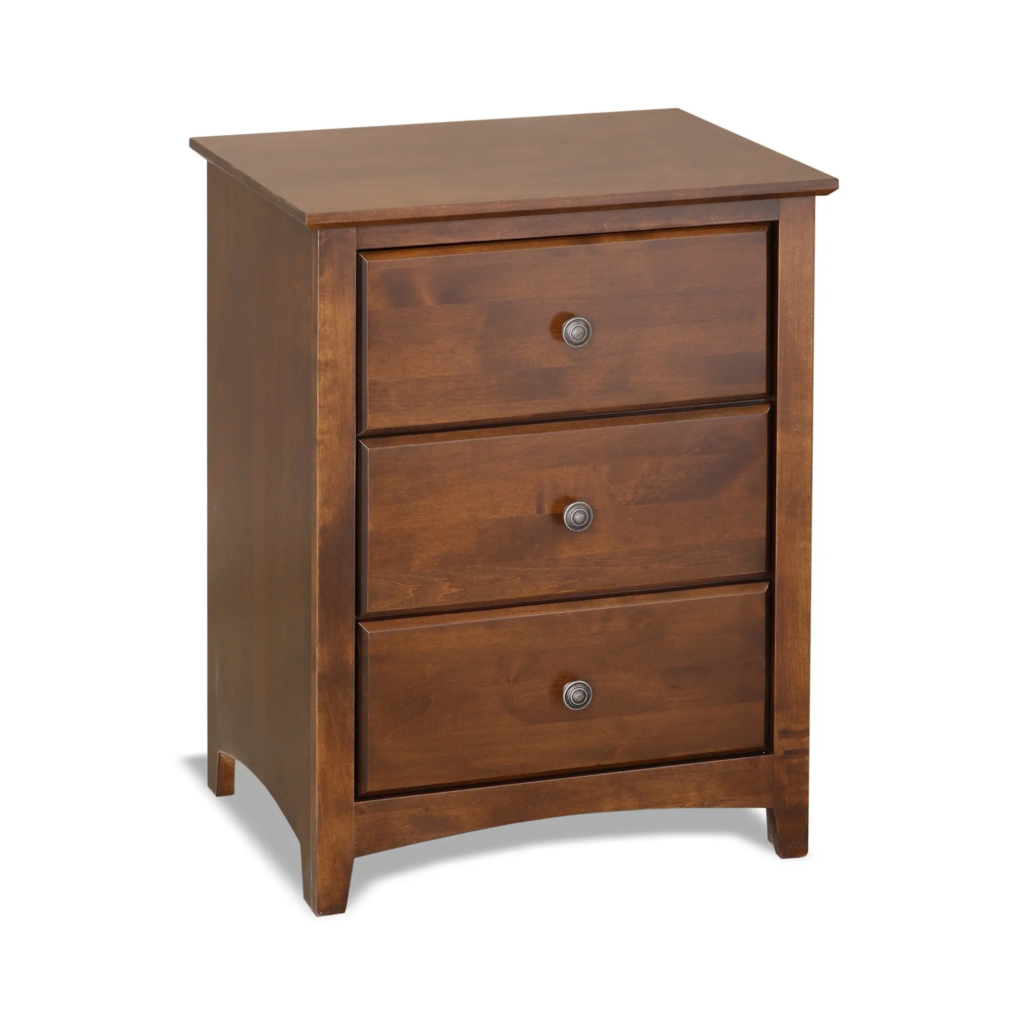 Shaker Tuscan Brown 3-Drawer Nightstand | RC Willey