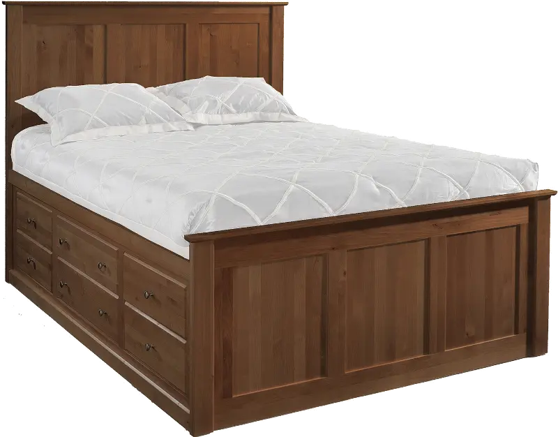 Shaker Brown Queen Storage Bed