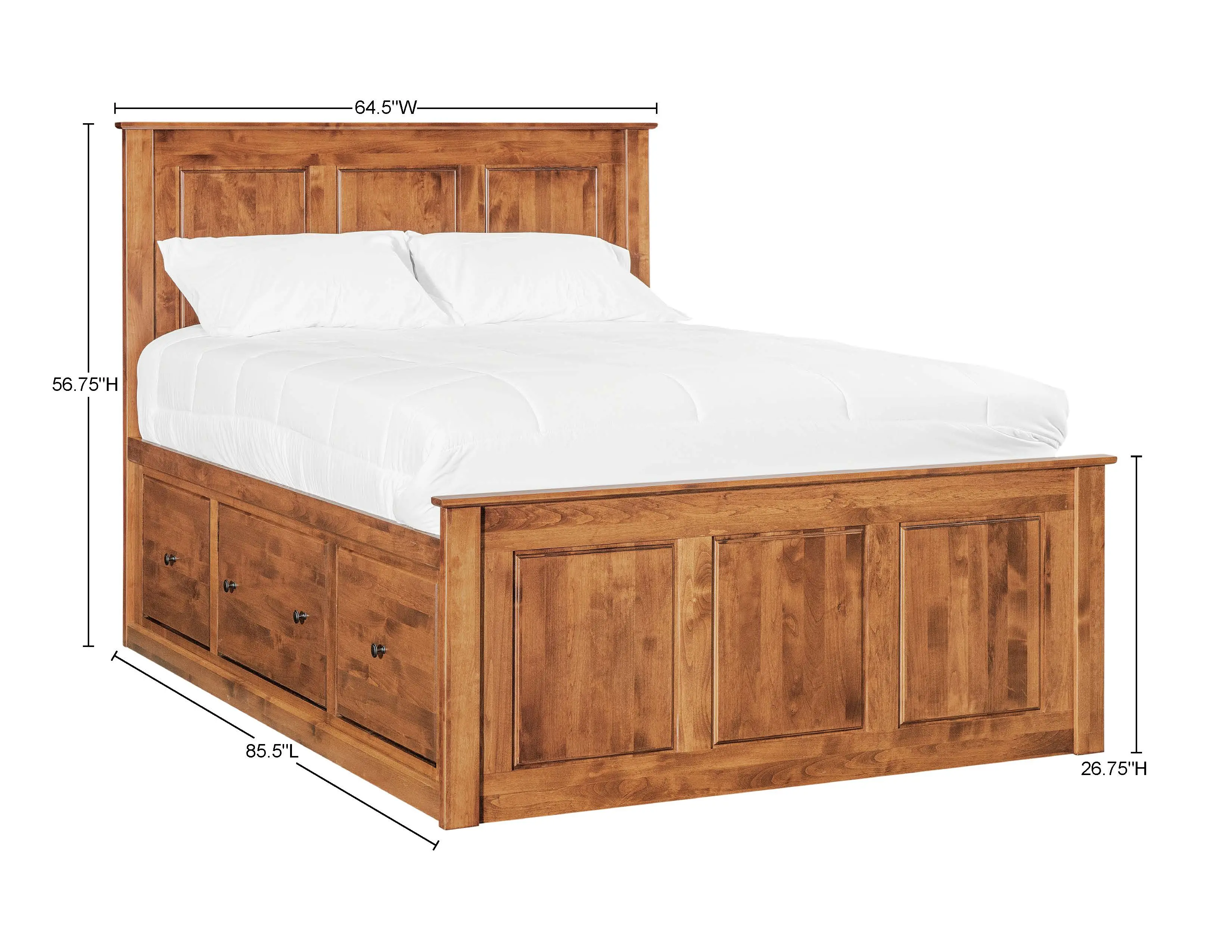 Shaker Brown Queen Storage Bed-3