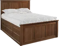Shaker Brown King Storage Bed