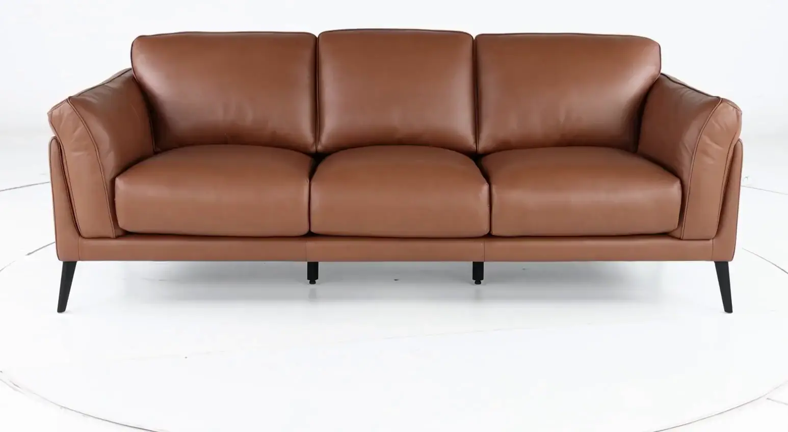 Paris Brown Leather Sofa-5