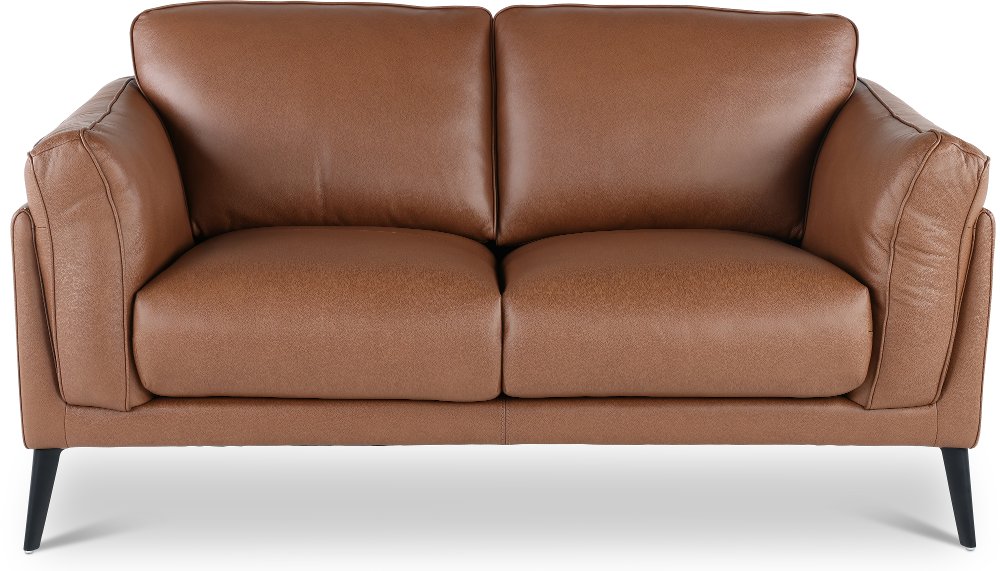 Paris Brown Leather Loveseat