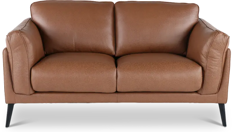 Paris Brown Leather Loveseat
