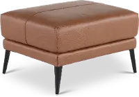Paris Brown Leather Ottoman