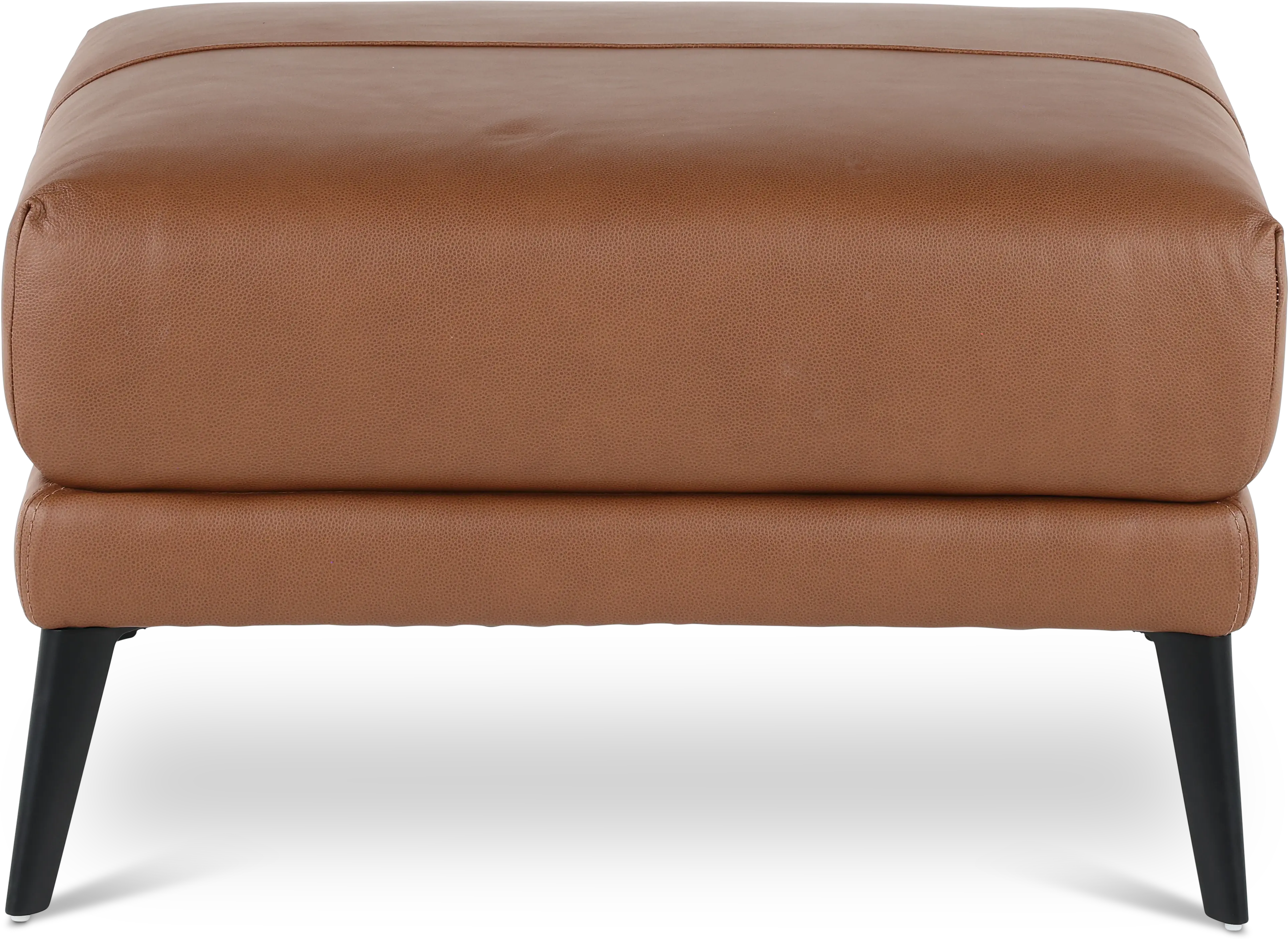Paris Brown Leather Ottoman-5