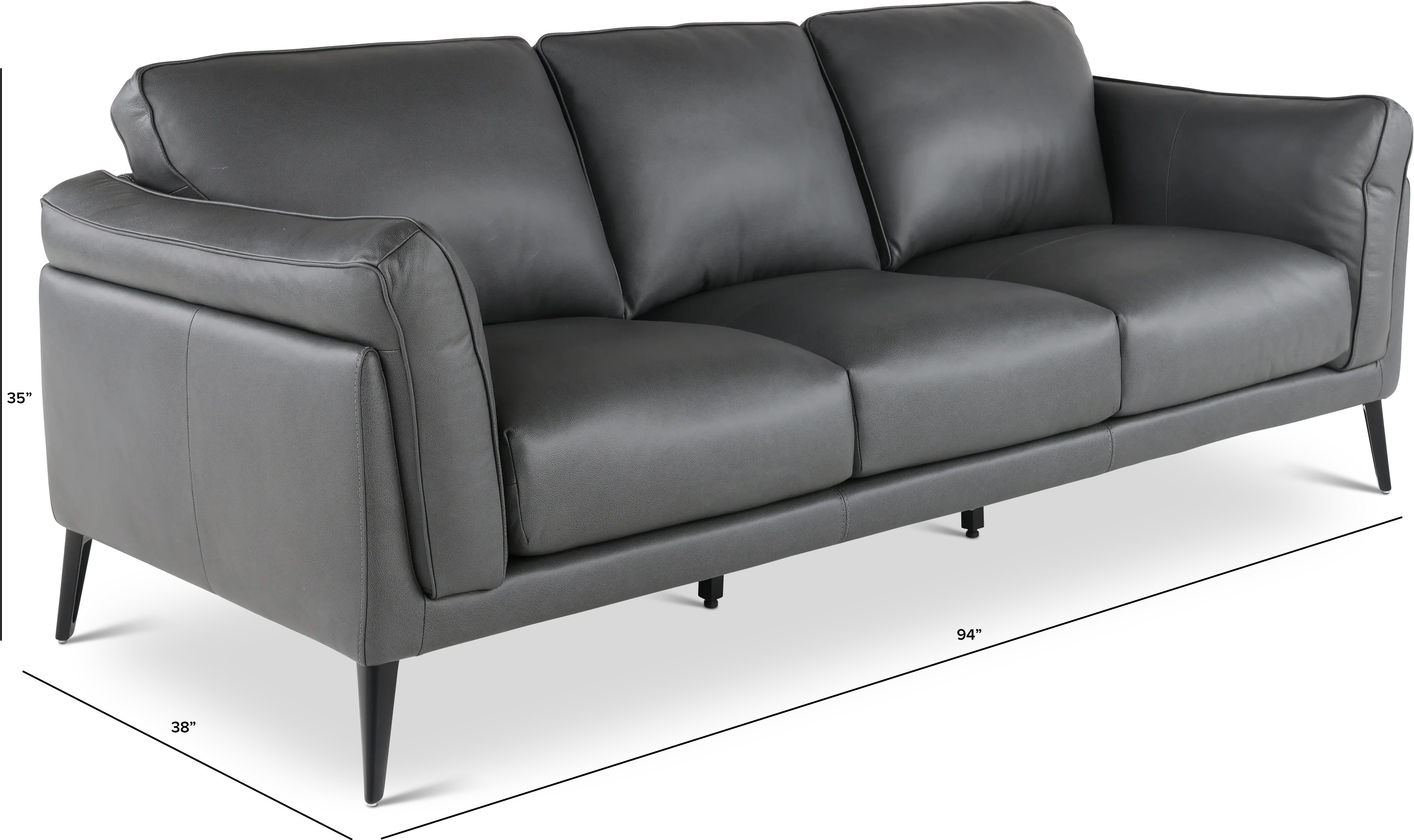 Paris Gray Leather Sofa-3