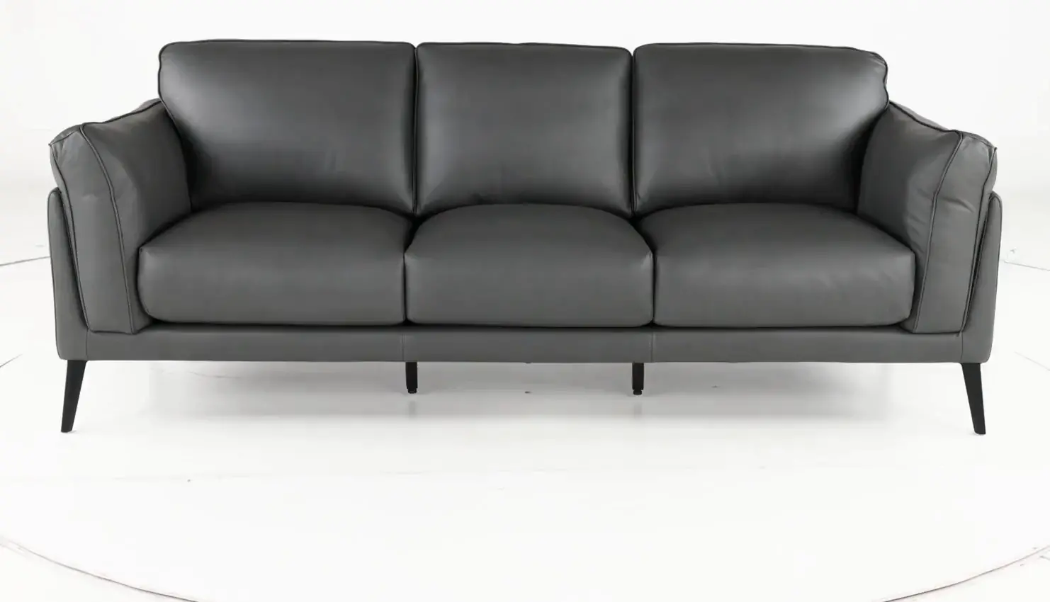 Paris Gray Leather Sofa-8