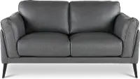 Paris Gray Leather Loveseat