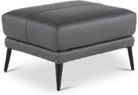 Paris Gray Leather Ottoman
