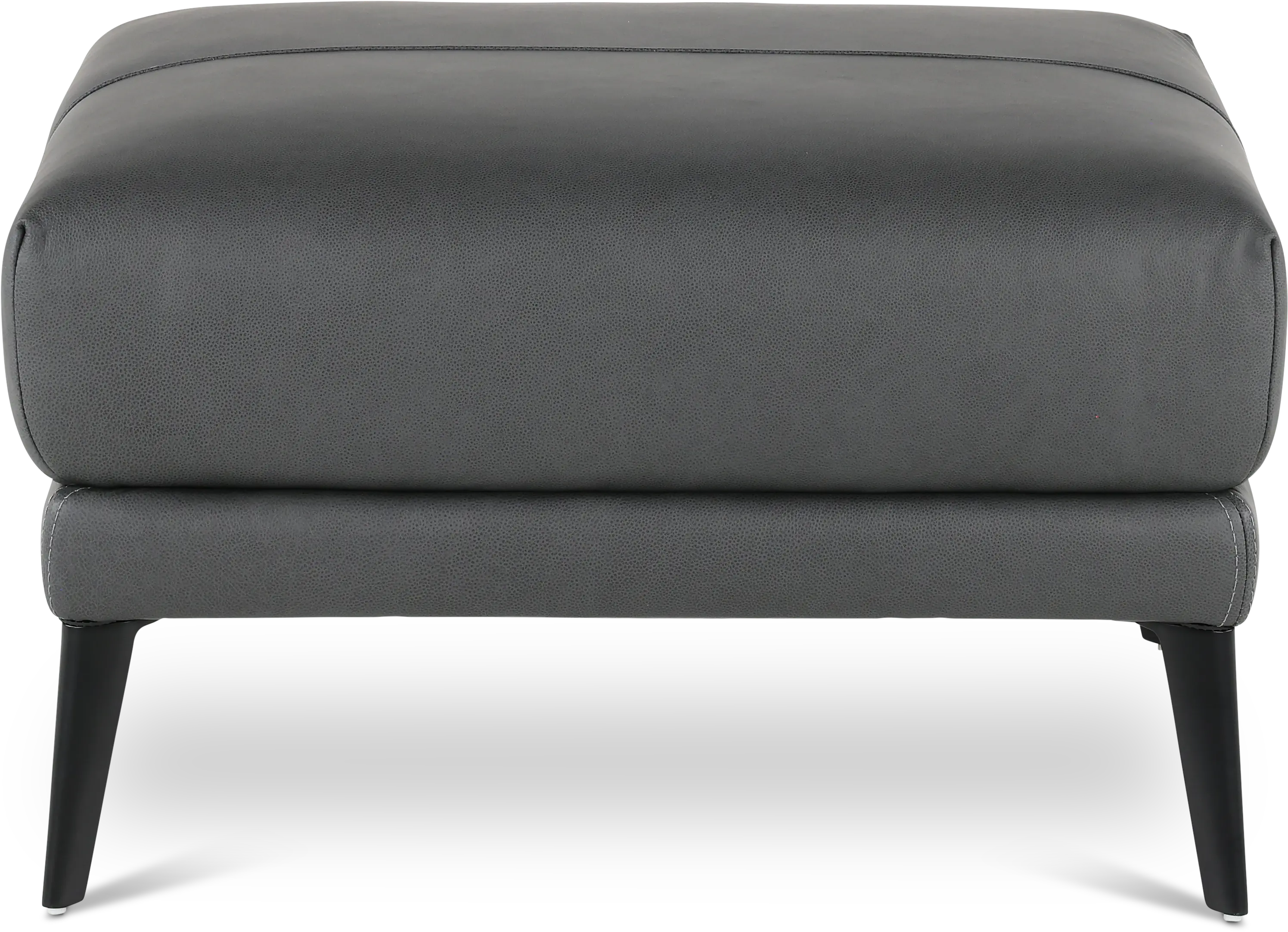 Paris Gray Leather Ottoman-4