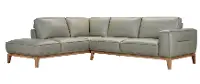 Texas Sage Green Leather 2 Piece Sectional