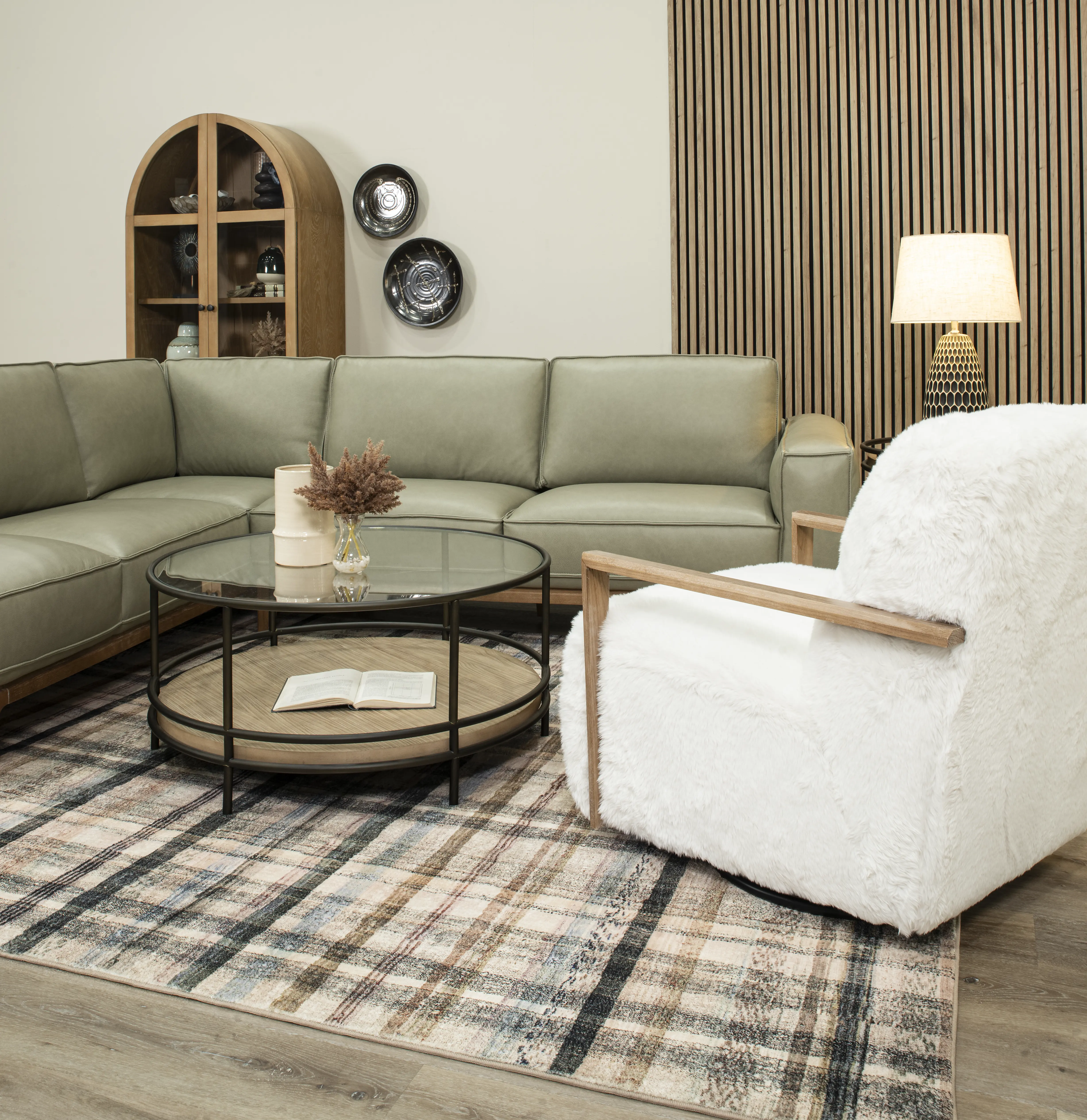 Texas Sage Green Leather 2 Piece Sectional-7