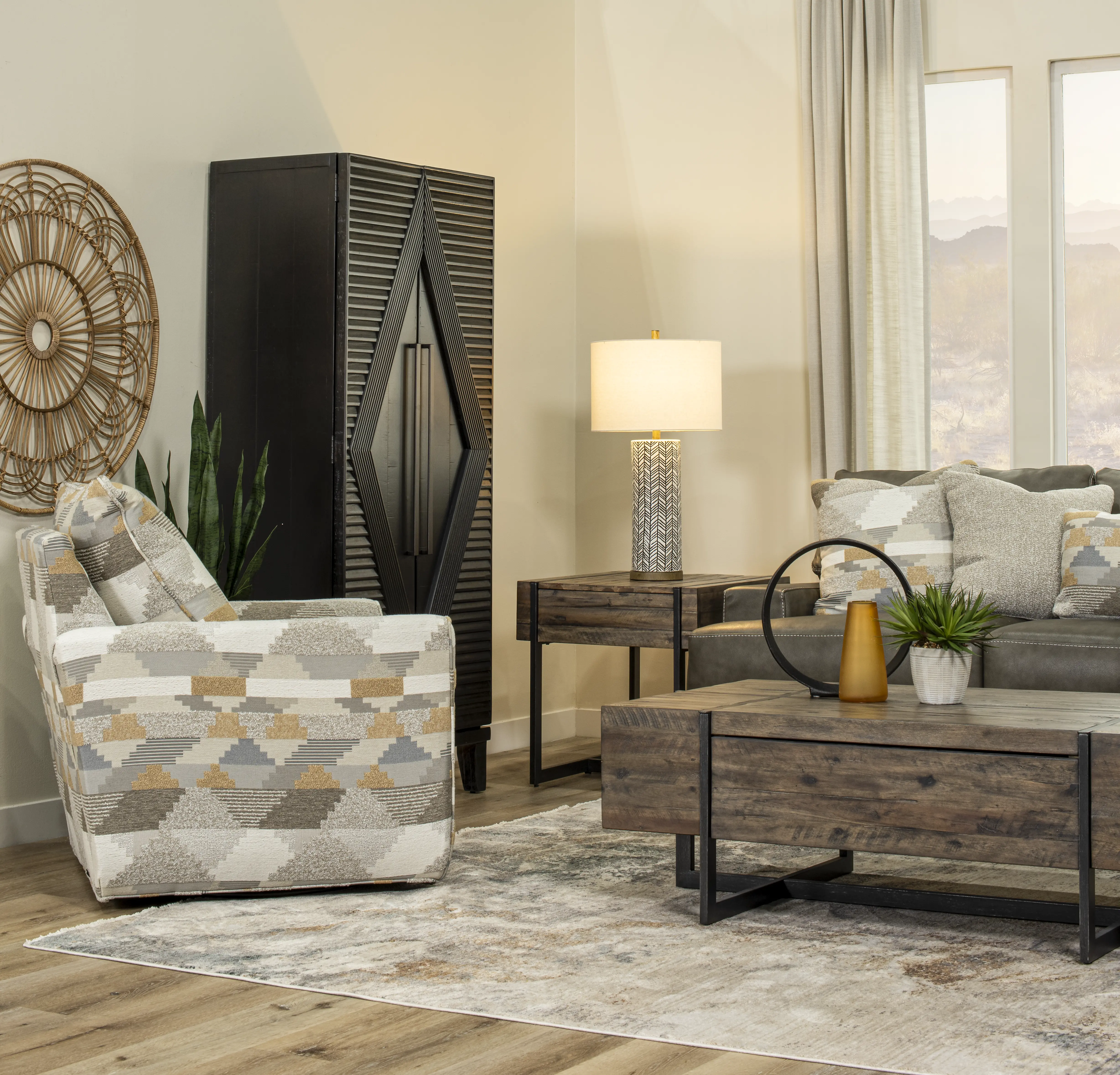 SURFRIDER/SWVLCHR/MAYA QUARTZ Dodge Gray Pattern Swivel Chair-10