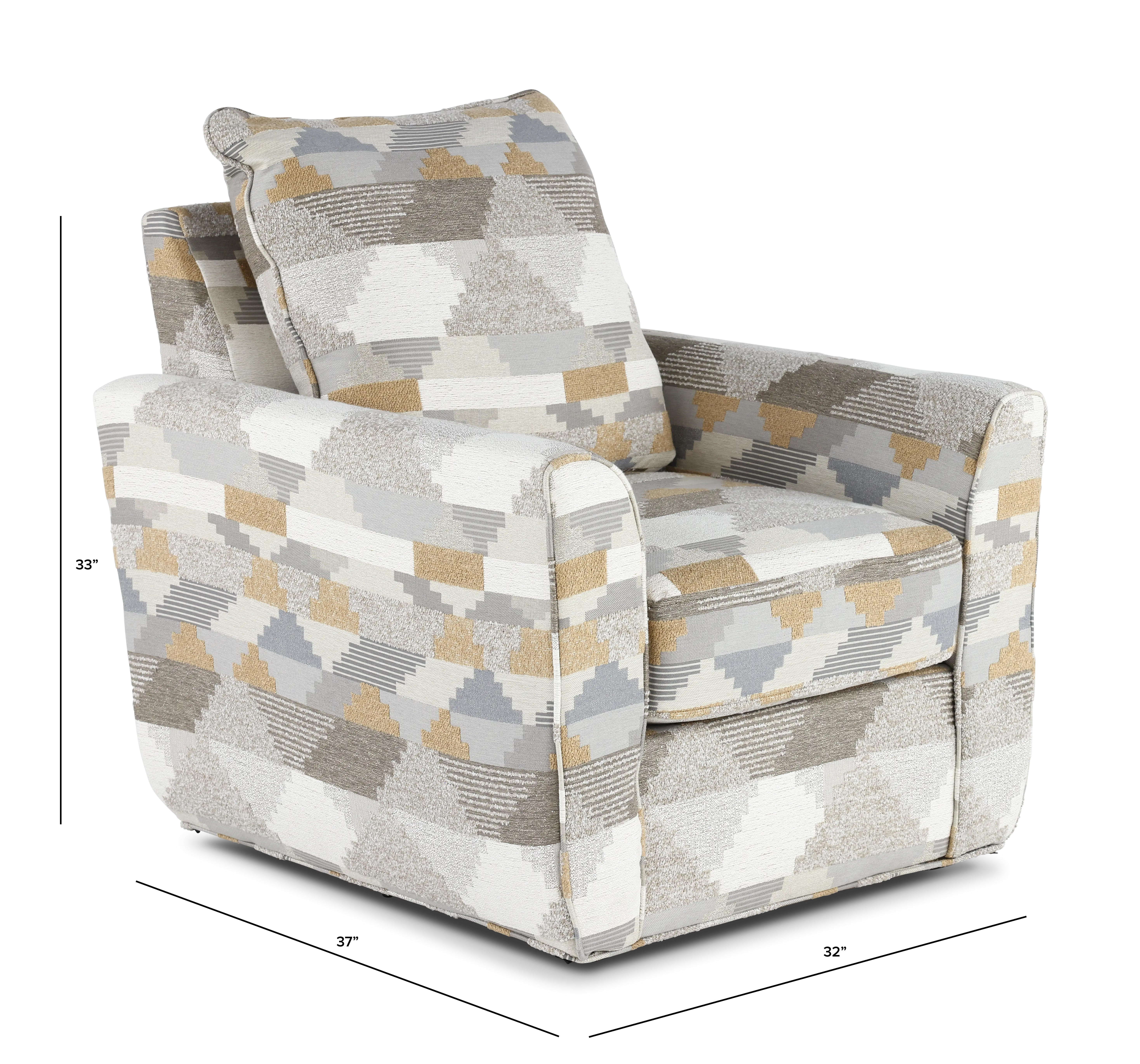 SURFRIDER/SWVLCHR/MAYA QUARTZ Dodge Gray Pattern Swivel Chair-3