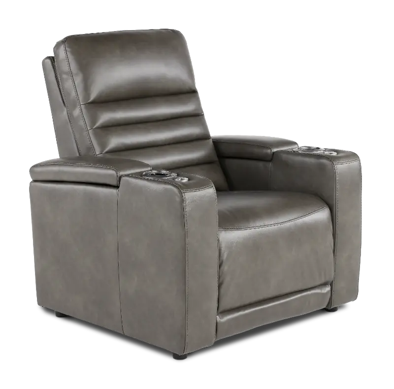 Copley Slate Gray Power Recliner with Power Headrest