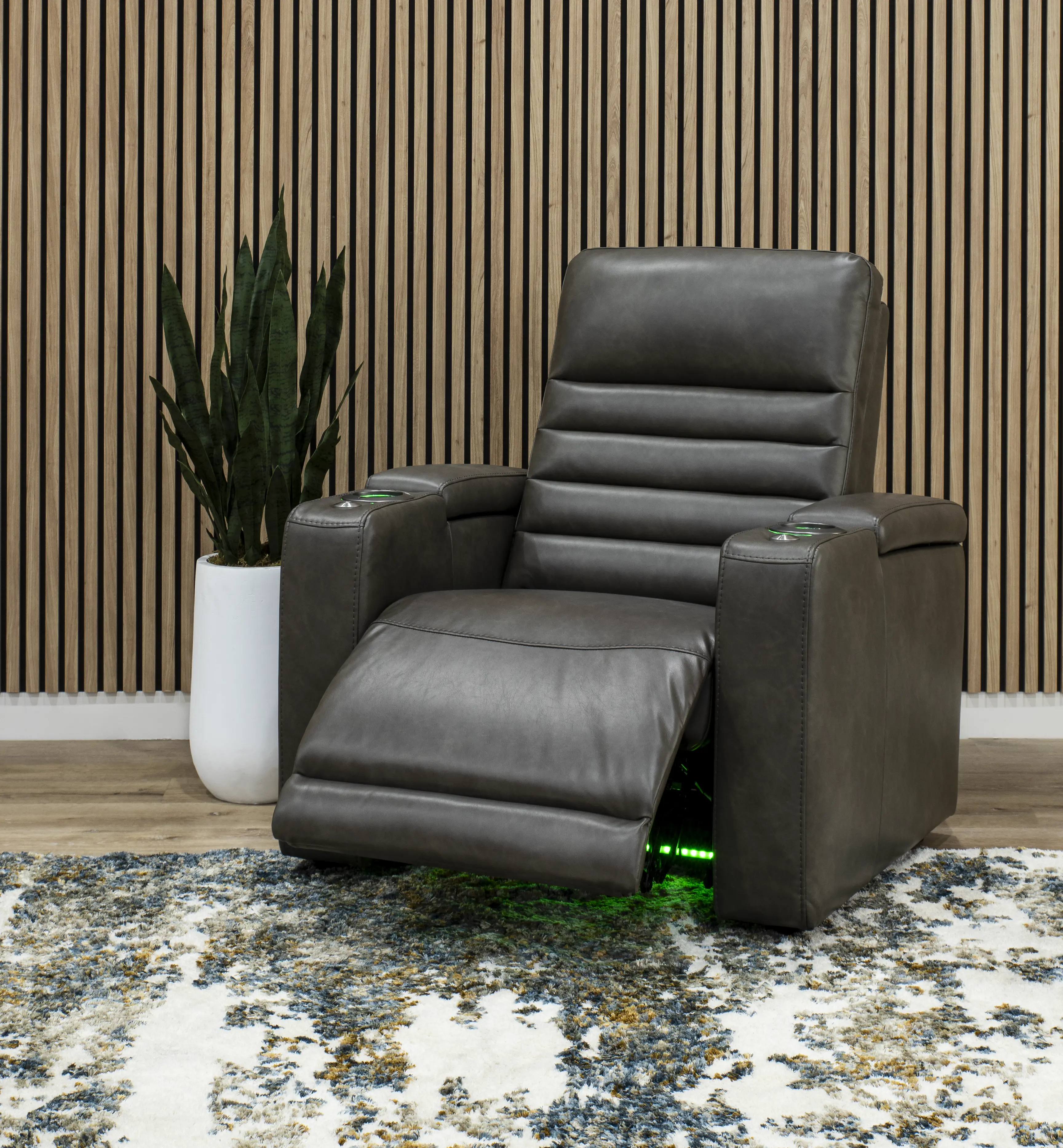 Copley Slate Gray Power Recliner with Power Headrest-2