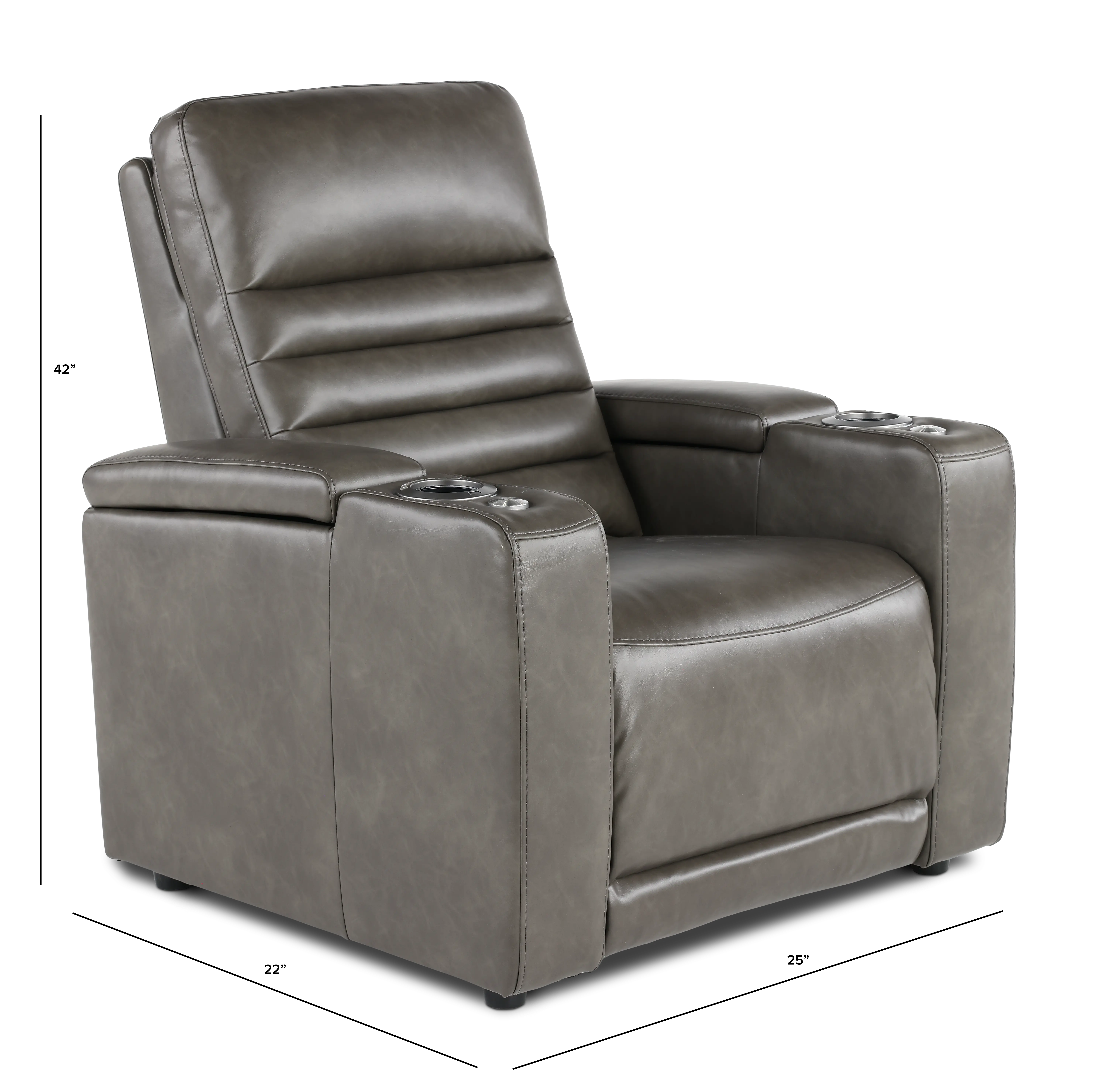 Copley Slate Gray Power Recliner with Power Headrest-3