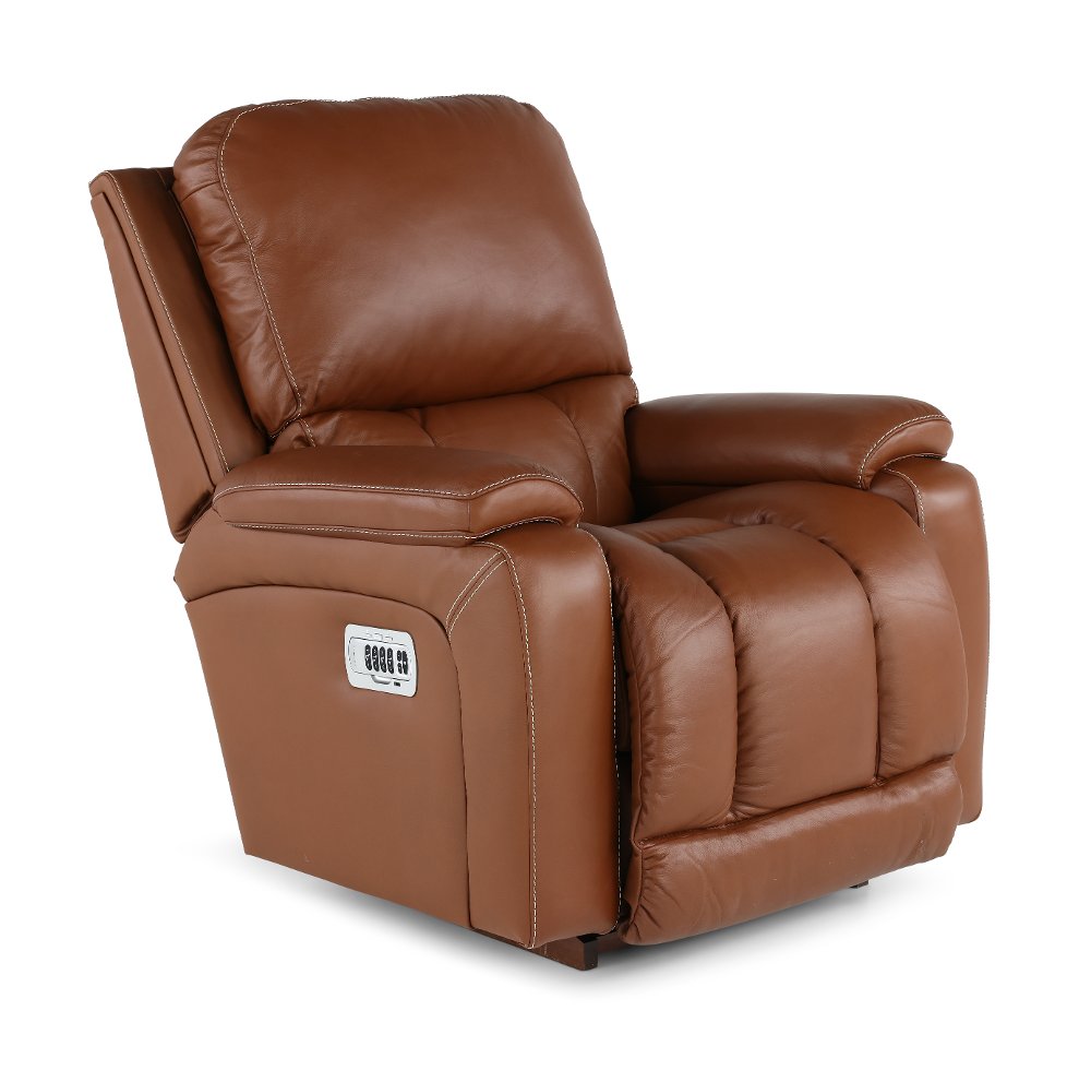 Greyson Caramel Power Rocker Recliner with Headrest and Lumbar