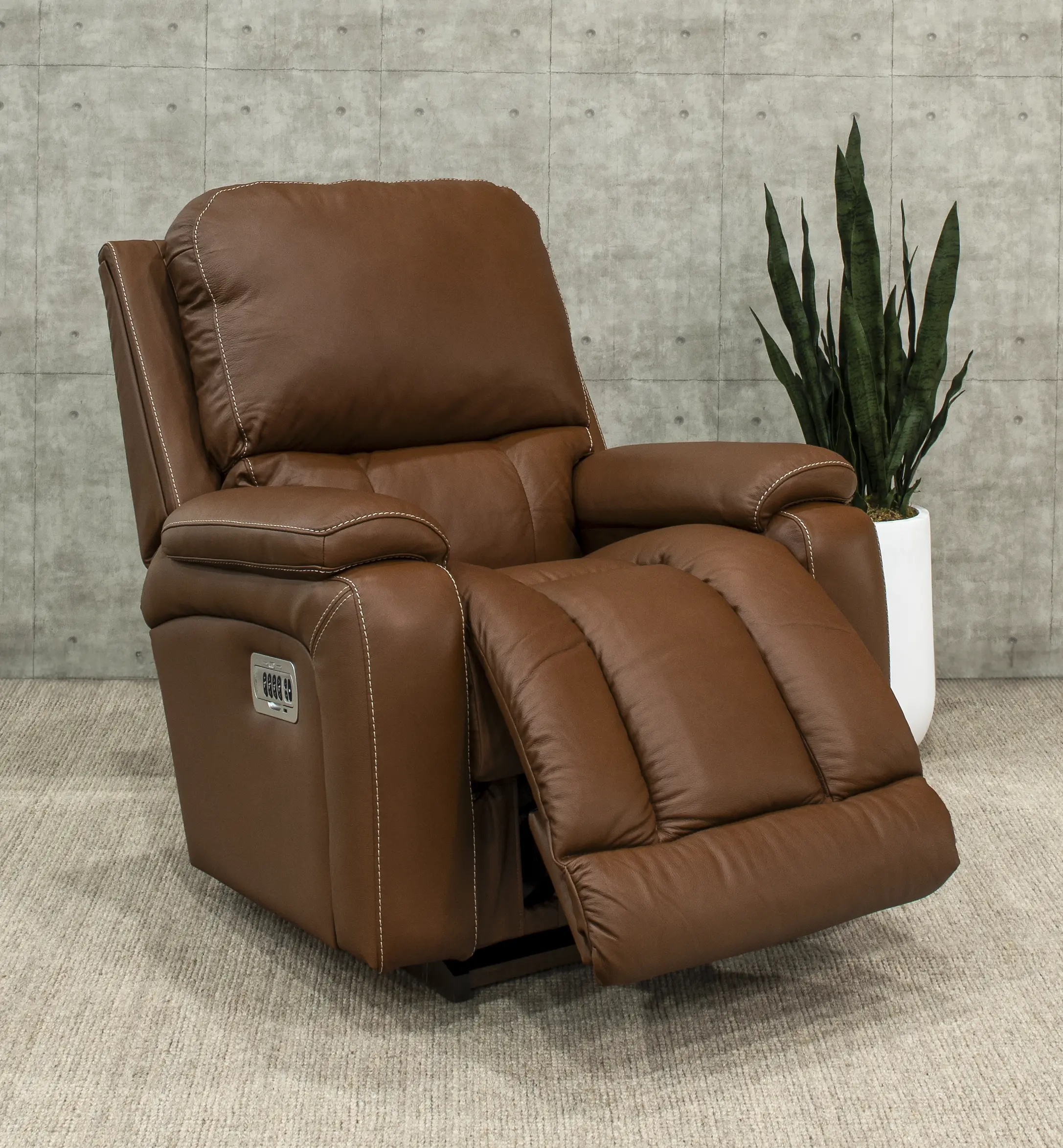 10X-530-RW/LB193077 Greyson Caramel Power Rocker Recliner with Headrest and Lumbar-2