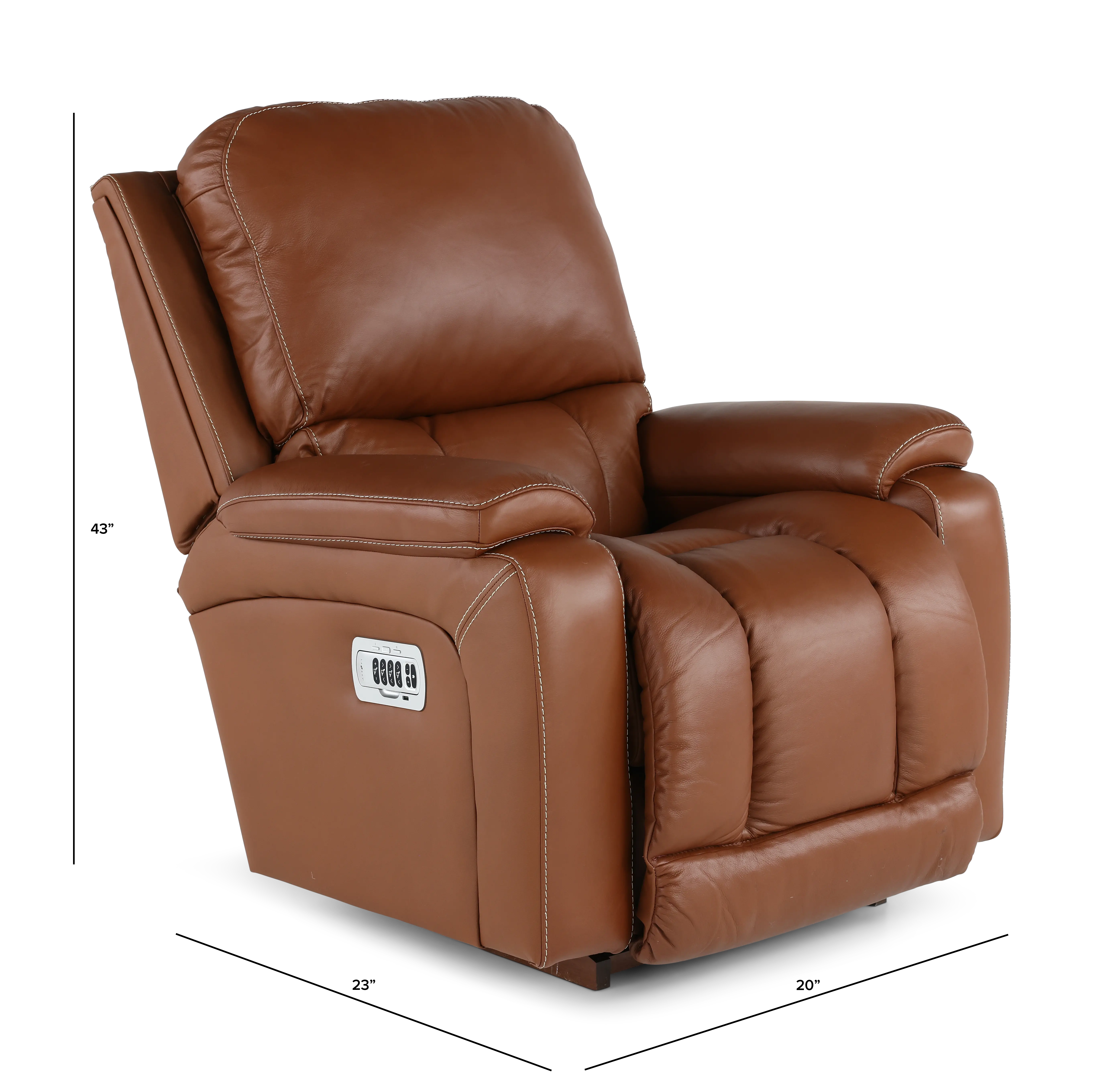 10X-530-RW/LB193077 Greyson Caramel Power Rocker Recliner with Headrest and Lumbar-3