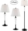 Freida Set of 3 Black and Clear Lamps
