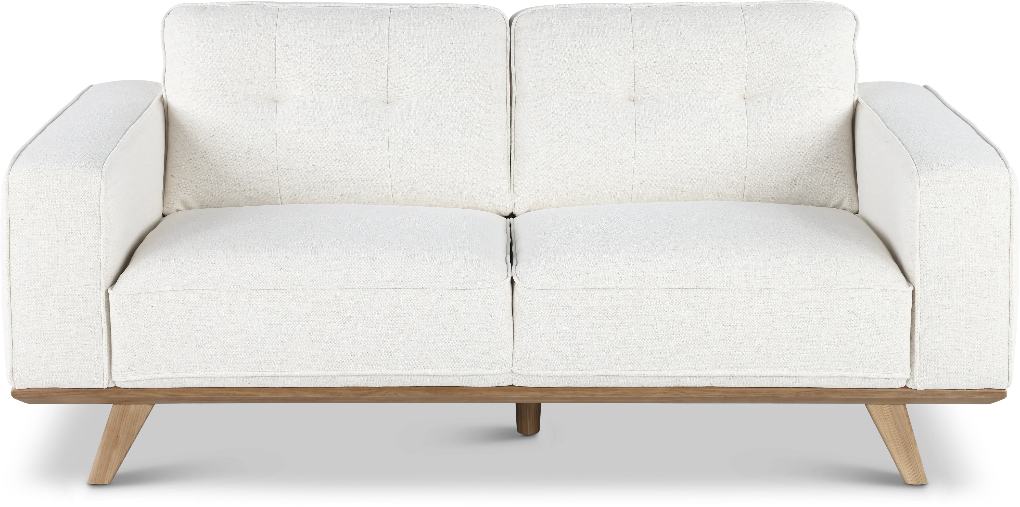 Nomad White Loveseat with Crypton Home Fabric-1