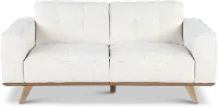 Nomad White Loveseat with Crypton Home Fabric
