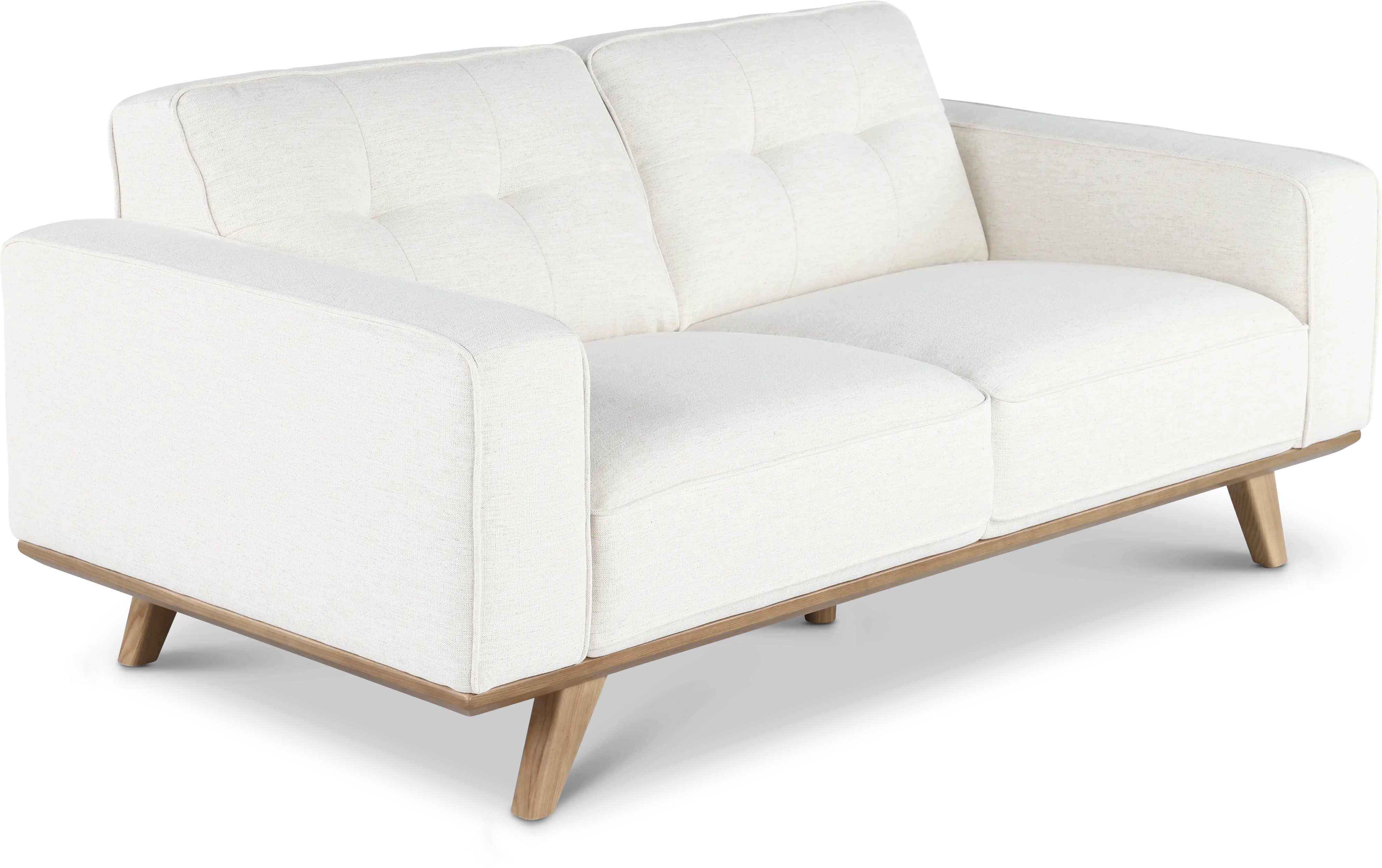 Nomad White Loveseat with Crypton Home Fabric-4